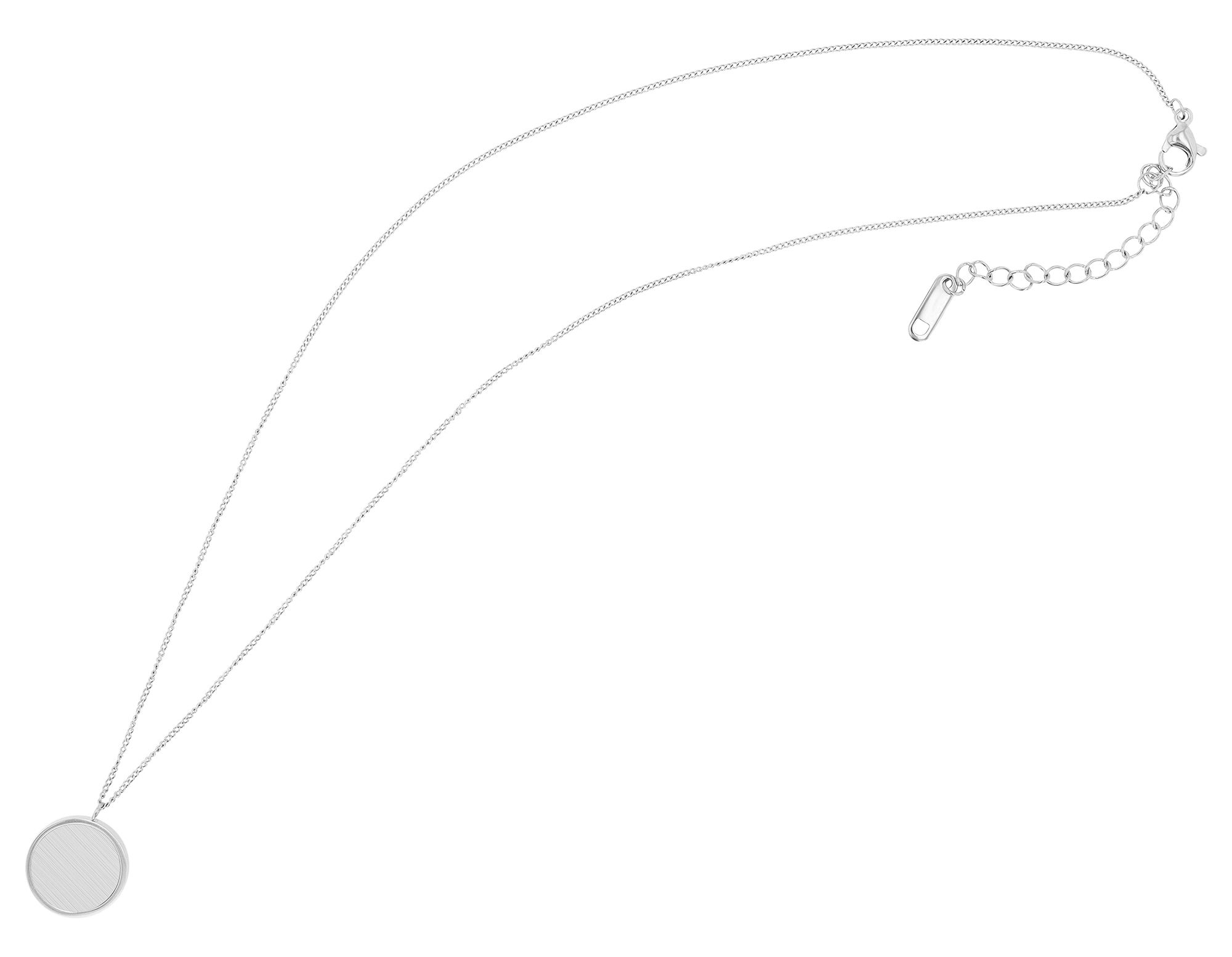 "Circola", Akzent Halskette aus Edelstahl, runder Anhänger Ø 15 mm, silberfarben
