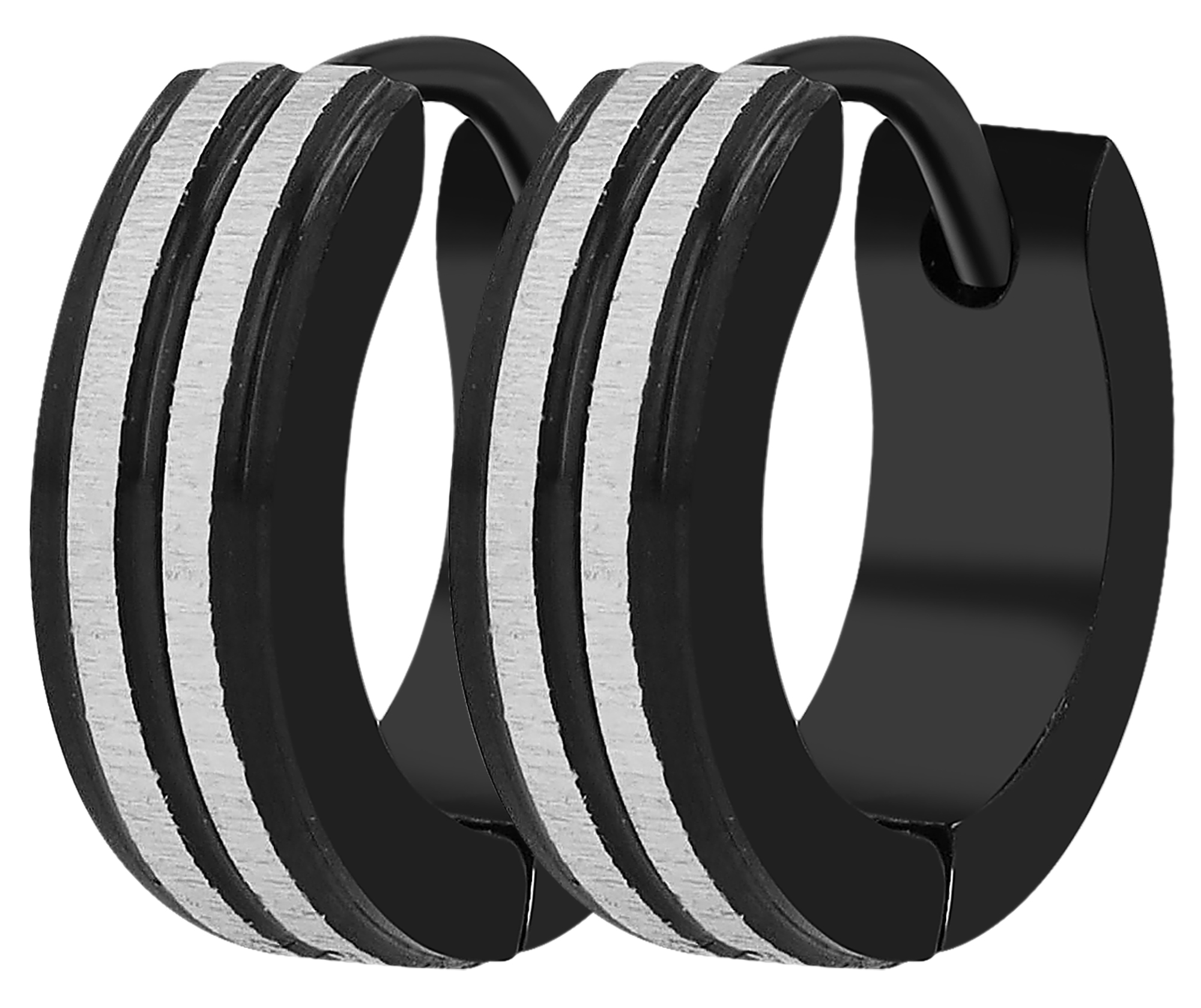 "Keane" Edelstahl Creolen Ø 9 mm (Herren/ Unisex), bicolor