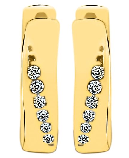333/- Gold "Aada" Klapp-Creolen, Zirkoniabesatz, Gelbgold, 8 Karat