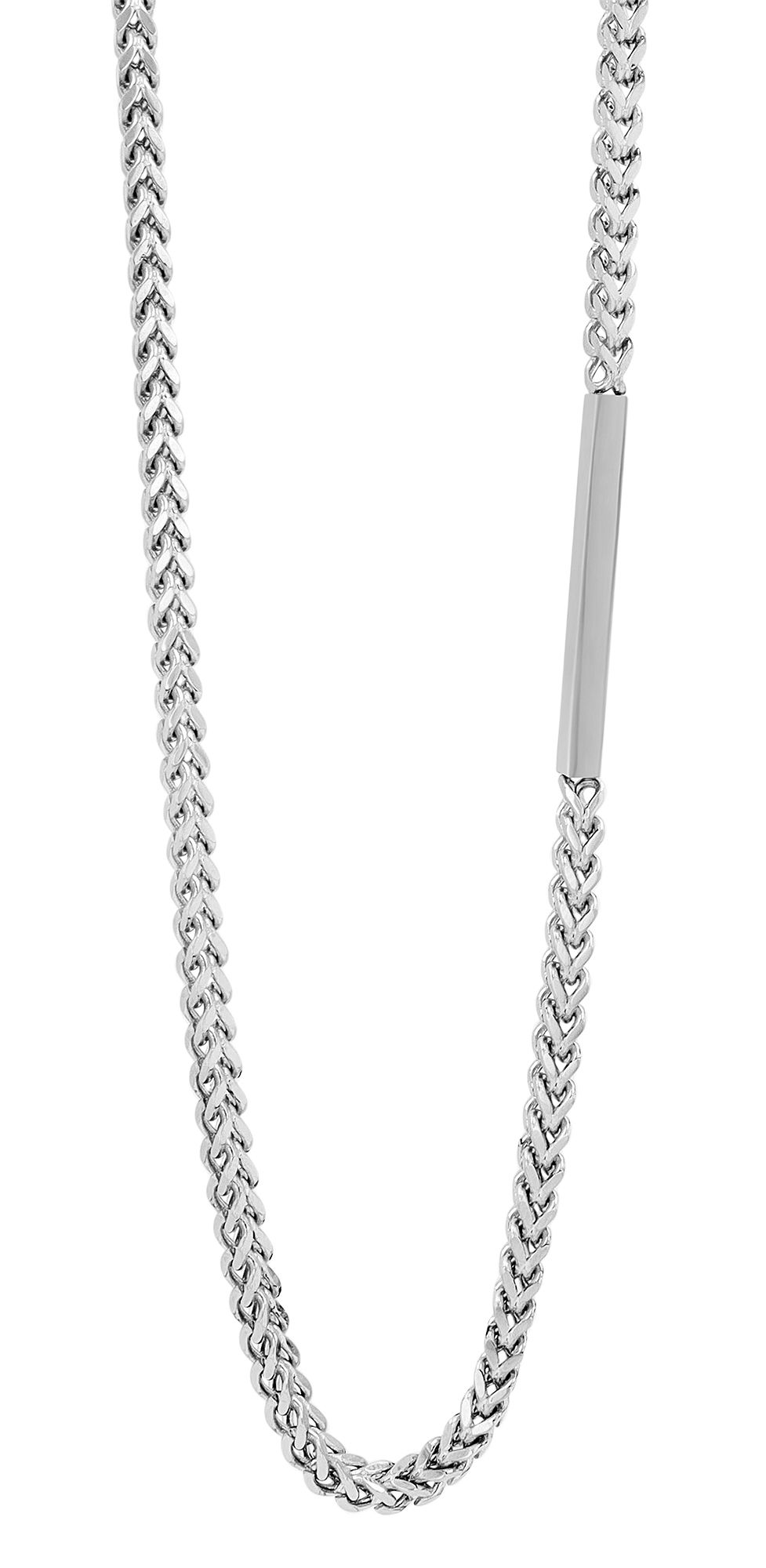 "Caly" Francokette, Gravur, vierkant, 61 cm/ 3 mm, silberfarben
