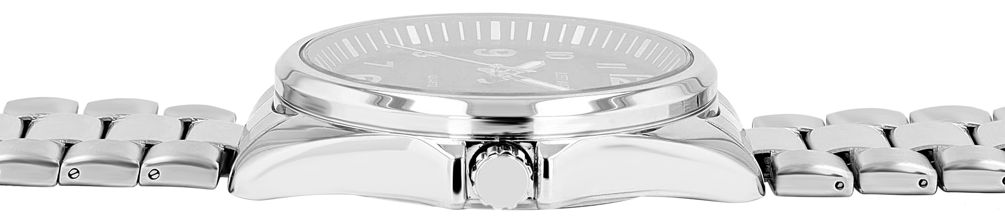 JUST WATCH Herrenuhr "Netar" mit Gliederarmband, Edelstahl, 3 ATM, silberfarben/schwarz