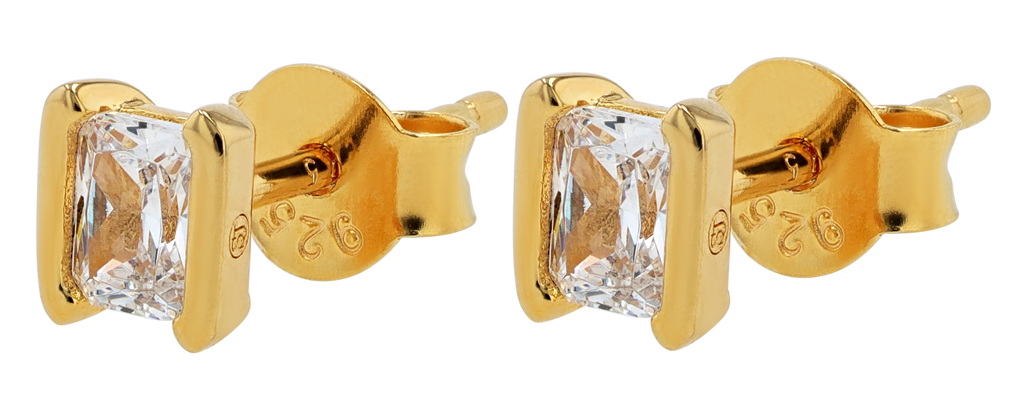 Sif Jakobs Jewellery 925/- Echt Silber Ohrstecker "Roccanova Piccolo", Zirkonia (weiß), vgold.