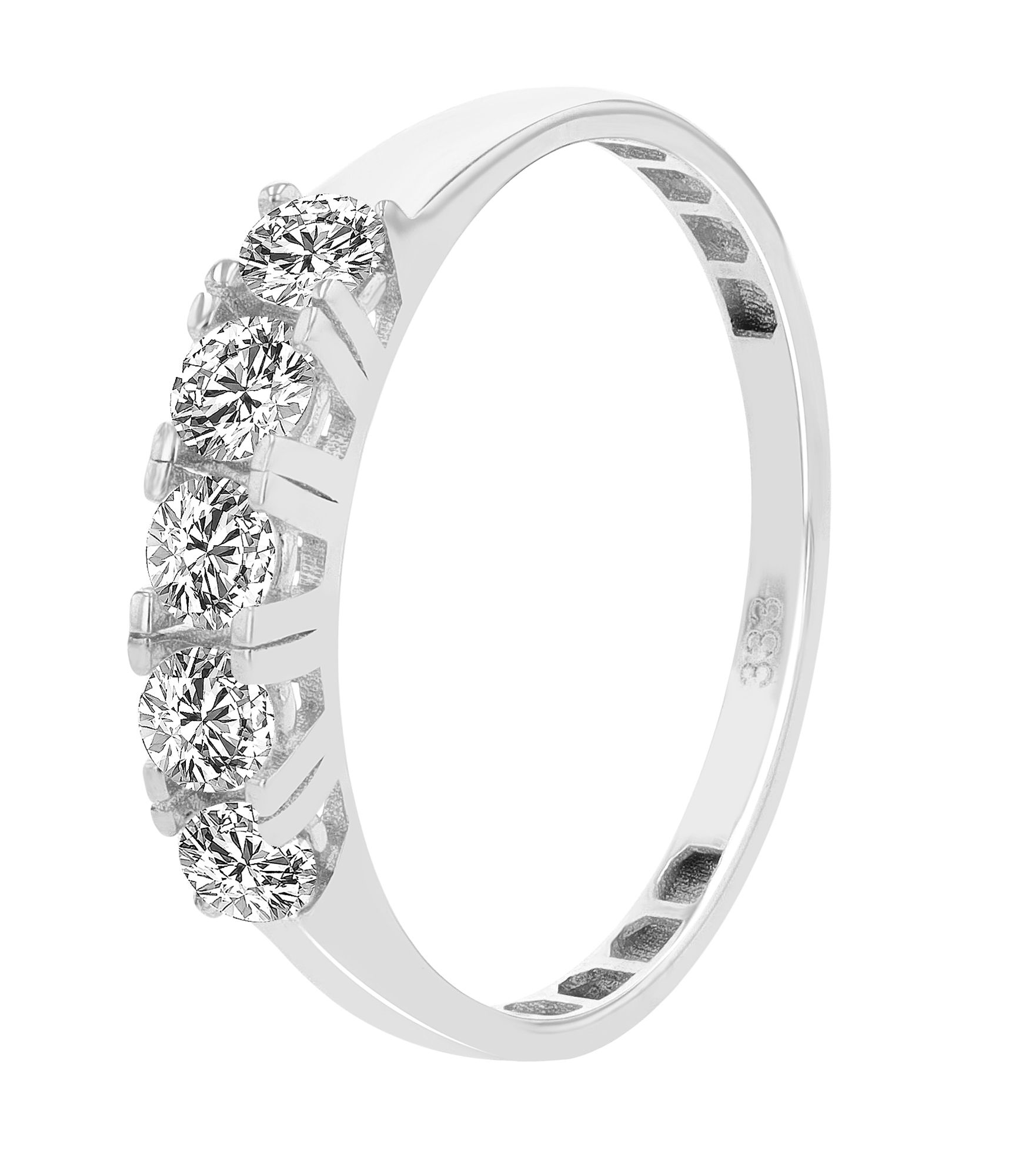 333/- Gold Ring "Perdita" mit Zirkonia, 8 Karat, Weißgold, Gr. 52