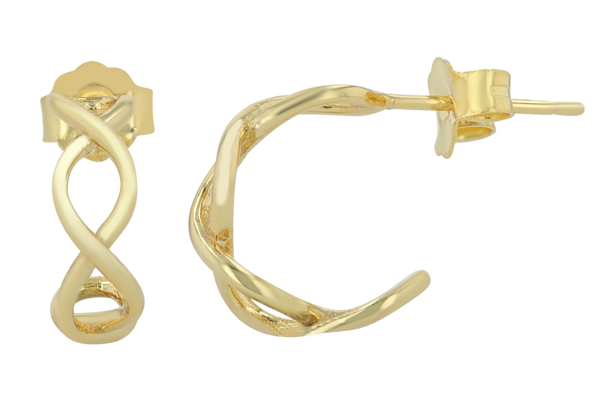 "Giselle" Ohrstecker/ Halbcreole aus 925 Echt Silber, Gold