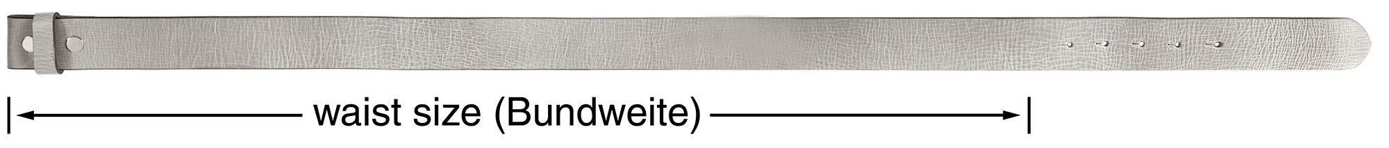 Leonardo Verrelli Echt Leder Gürtel, grau, Länge 100 cm