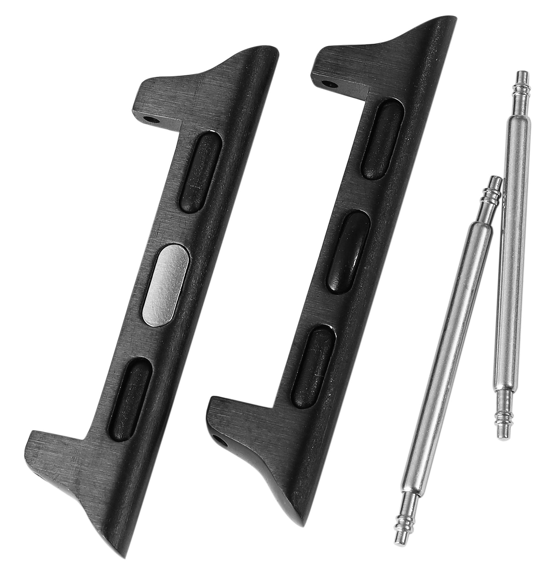 Adapter / Connector für Armbänder (kompatibel mit Apple Watch), schwarz, Anstoßbreite 20 mm / Gehäusebreite 40 mm