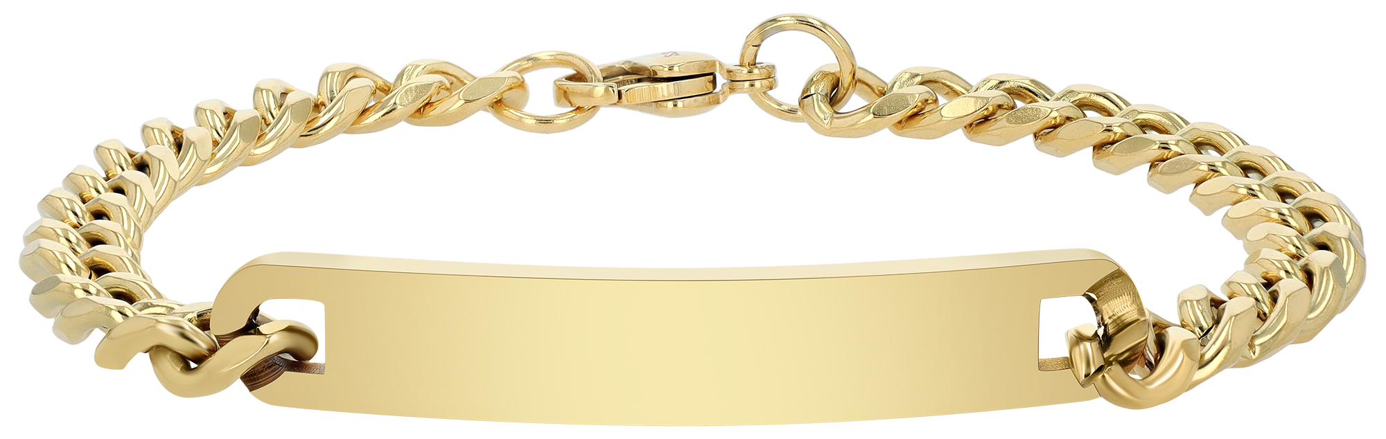 "Boro", Edelstahl Panzerketten Ident-Armband, 22 cm, goldfarben