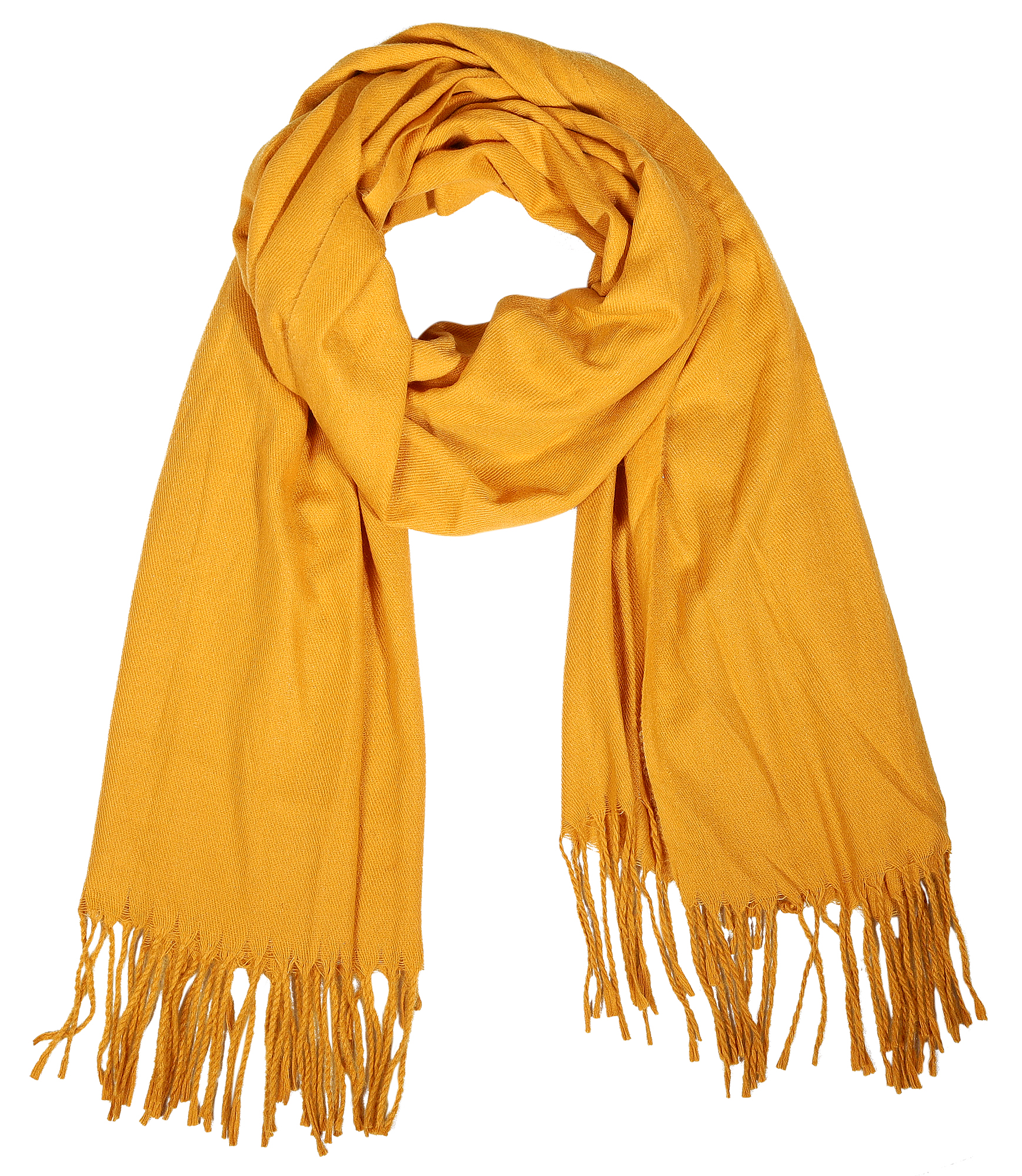 Winterschal, unifarben Gelb (Mustard), 100% Viskose, VE 4