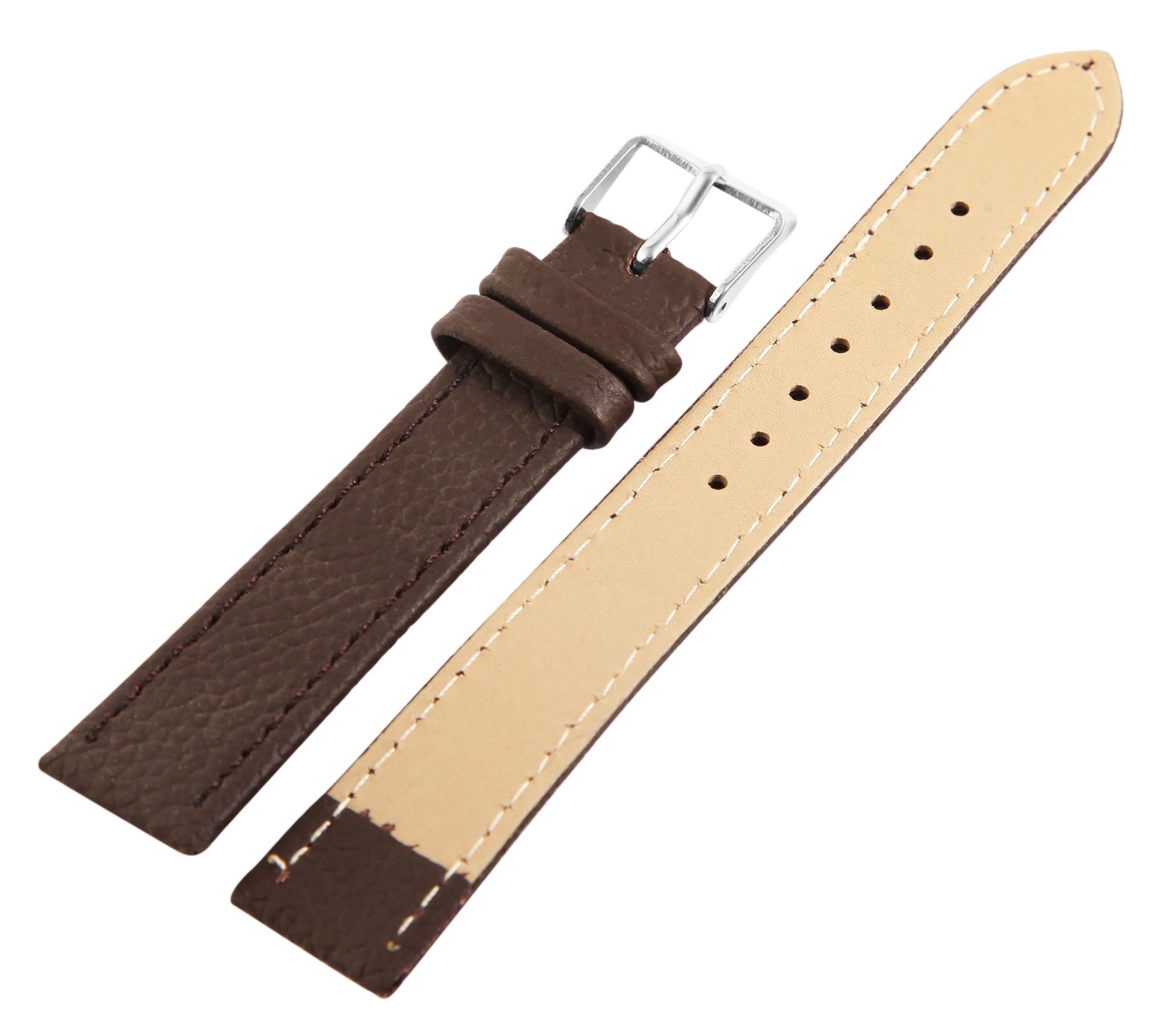 Basic Lederimitatarmband  in braun, genarbt, flach, 22 mm, VE 12