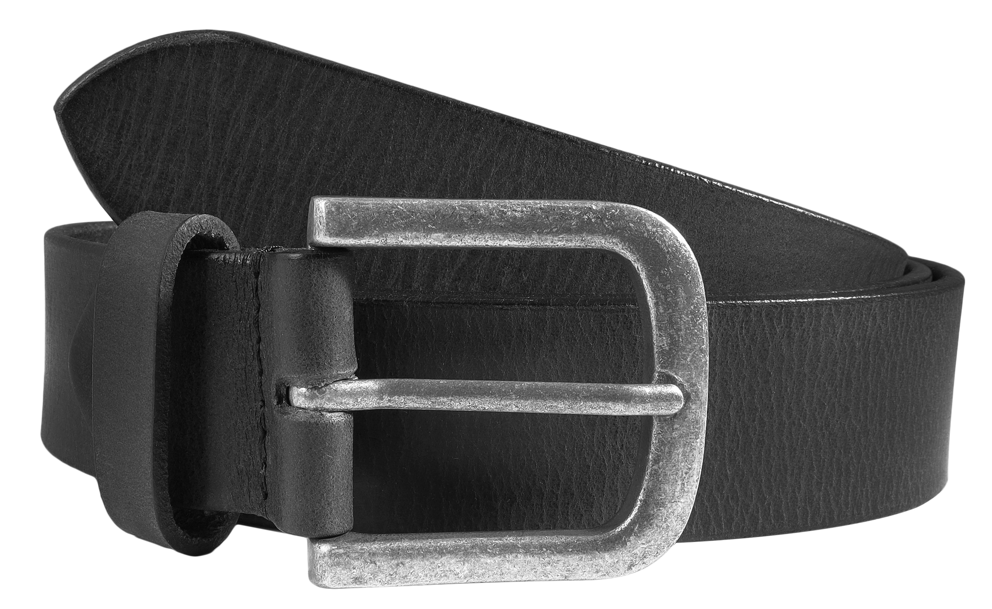 Leonardo Verrelli Echtleder Gürtel, schwarz, kürzbar, 90 cm