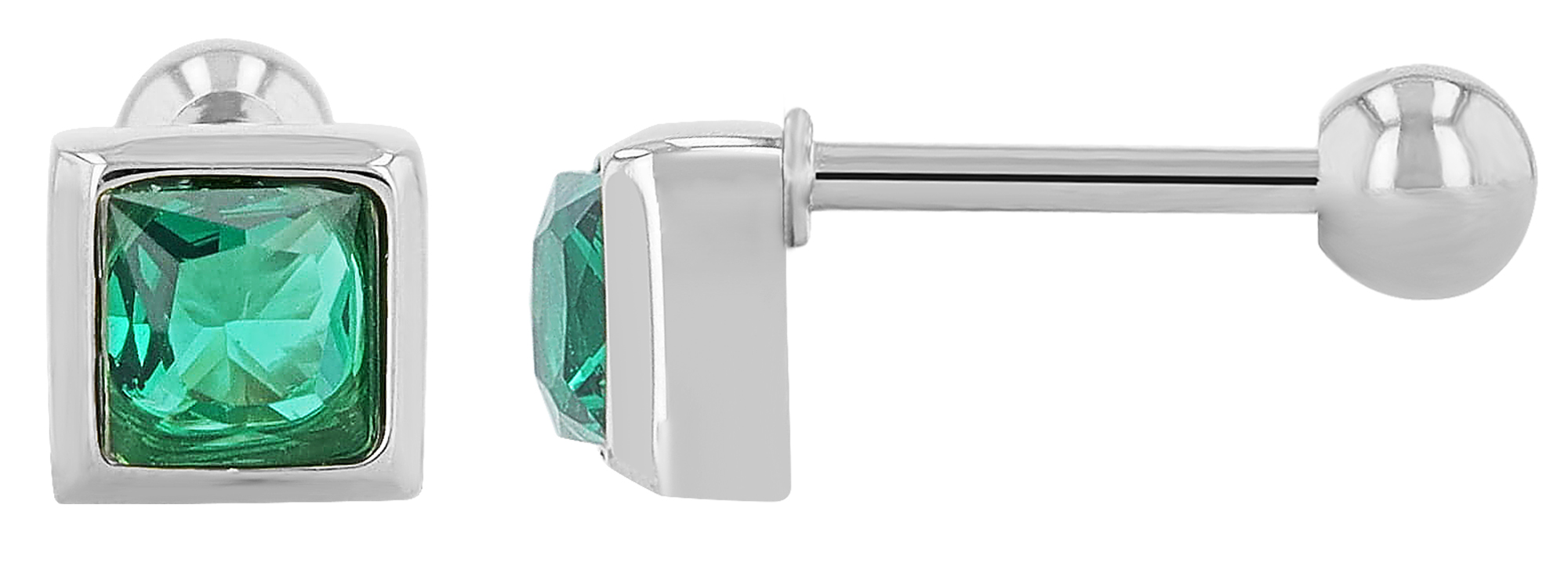 "Lyca", Edelstahl Ohrstecker/-piercing, Zirkonia