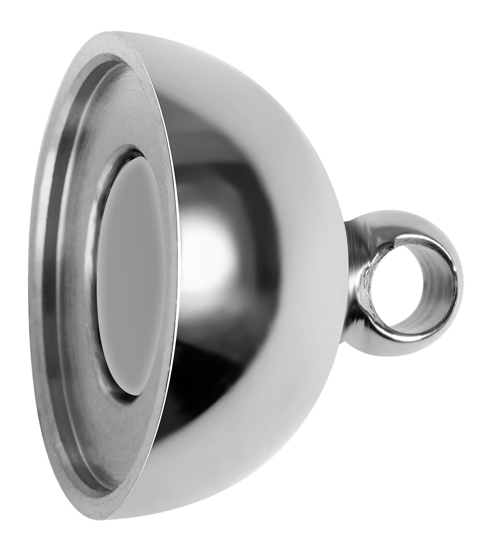 Edelstahl Kugel-Magnetschließe silberfarben, Ø 14 mm