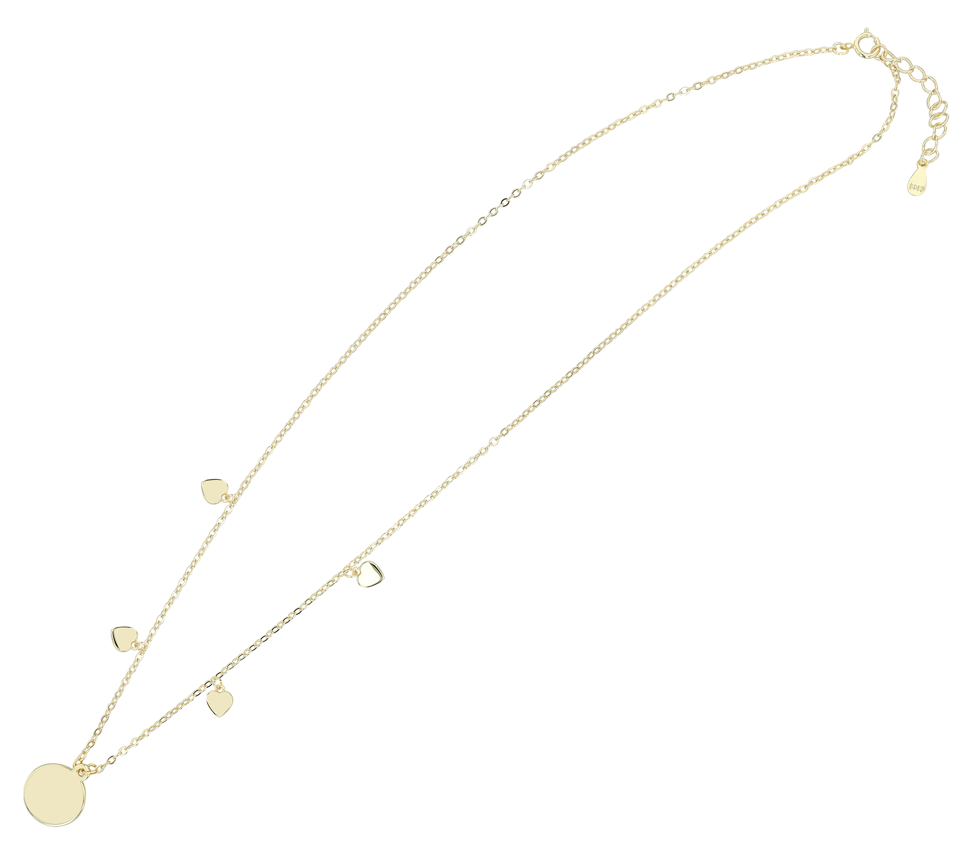 "Insi" 925/- Echt Silber Kette mit Anhänger, vergoldet, Gravurplatte