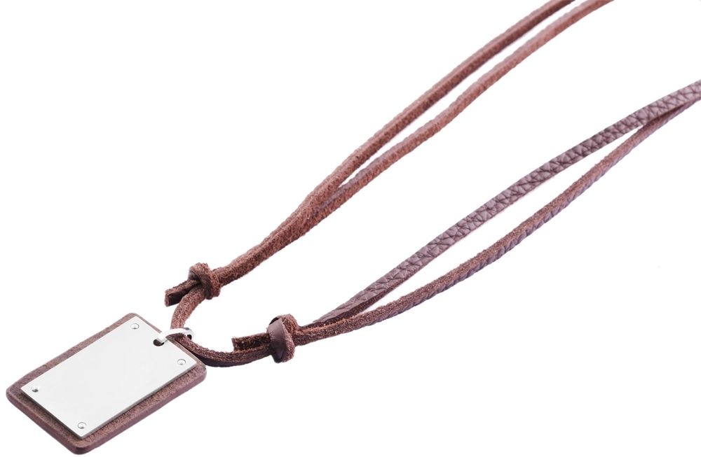Akzent Echtleder Unisex Lederkette, Länge: 98 cm / Stärke: 4 mm