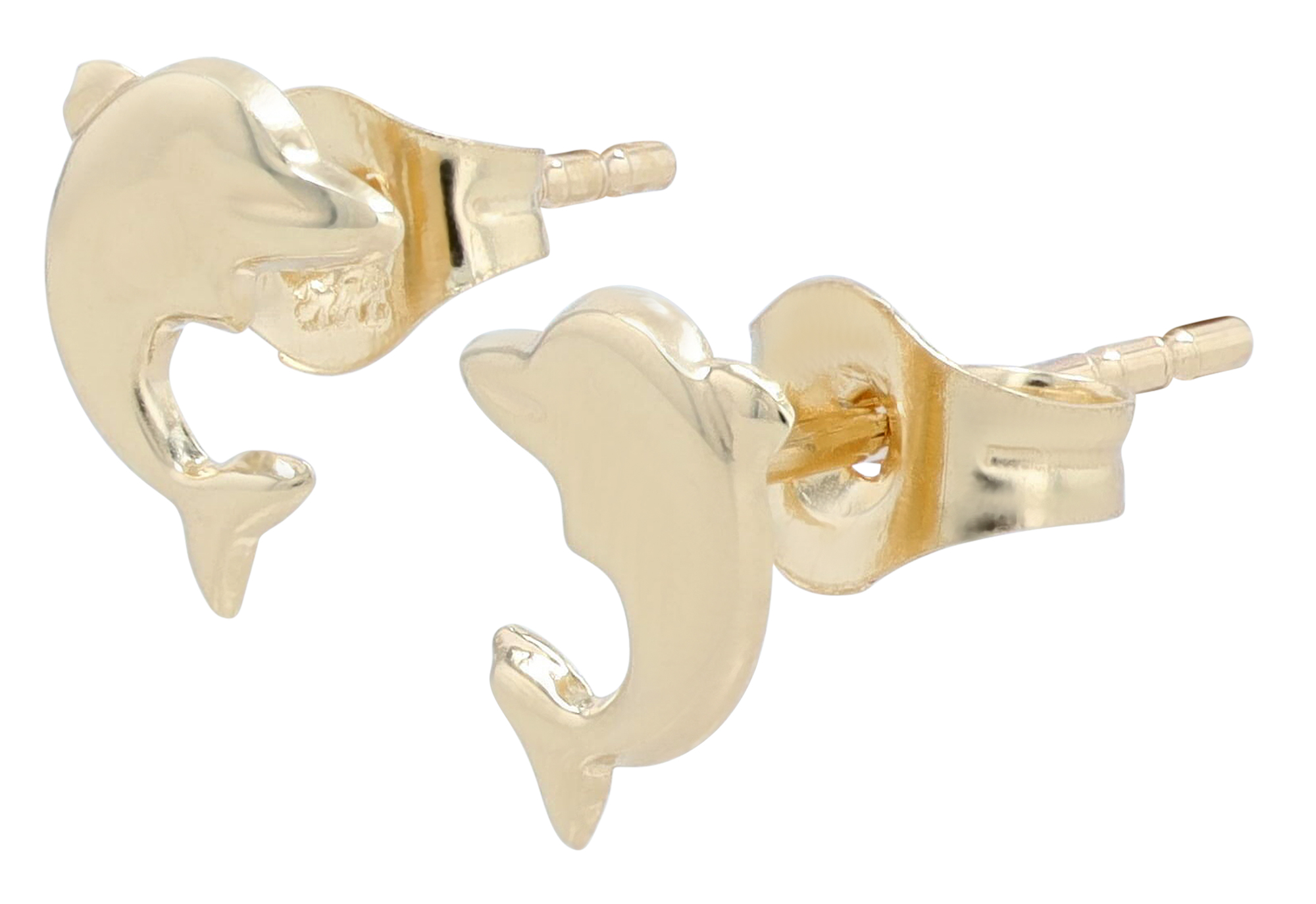 "Meeresleuchten  Finny" 333/- Echt Gold Kinder Ohrstecker - Delfin, Gelbgold, 8 Karat