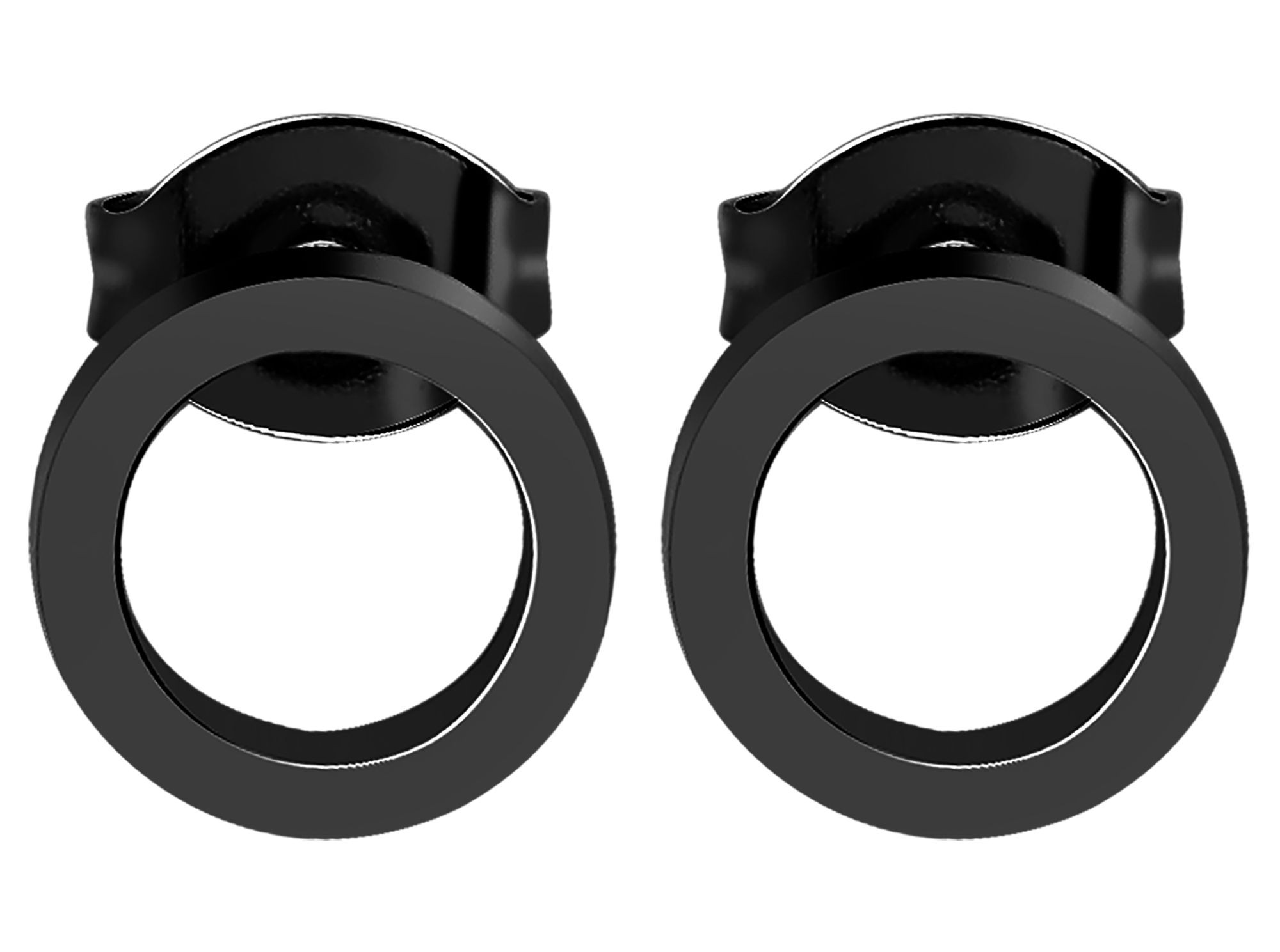 "Kiara" Edelstahl Ohrstecker - offener Kreis/ circle Ø 8 mm, schwarz