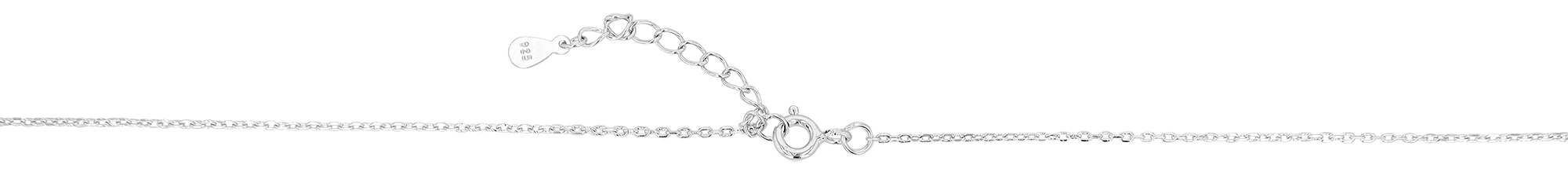 "Alesja" 925/- Echt Silber Kette mit Anhänger 42 + 3 cm, rhodiniert, nlauer Zirkon