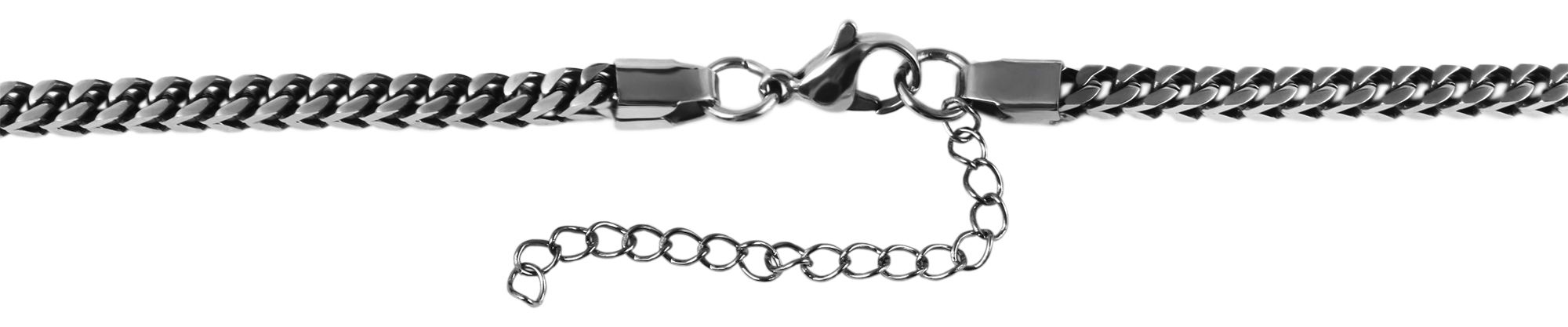 "Jarno" Edelstahl vierkant Fuchsschwanz-Kette, Edelstahl, 43 cm/ 2,5mm