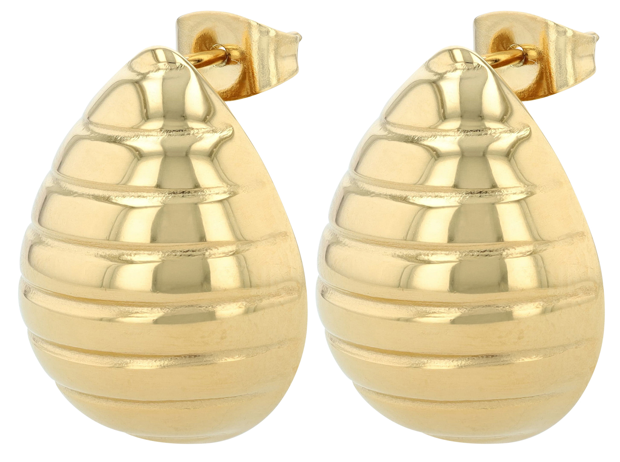 "Nanni" Edelstahlohrringe, Tropfenform, goldfarben