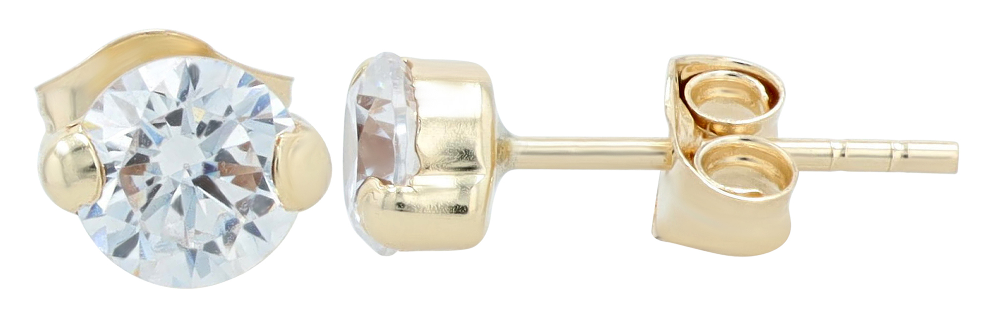 333/- Echt Gold "Lumea" Ohrstecker - Zirkonia Ø 4 mm, Gelbgold, 8 Karat