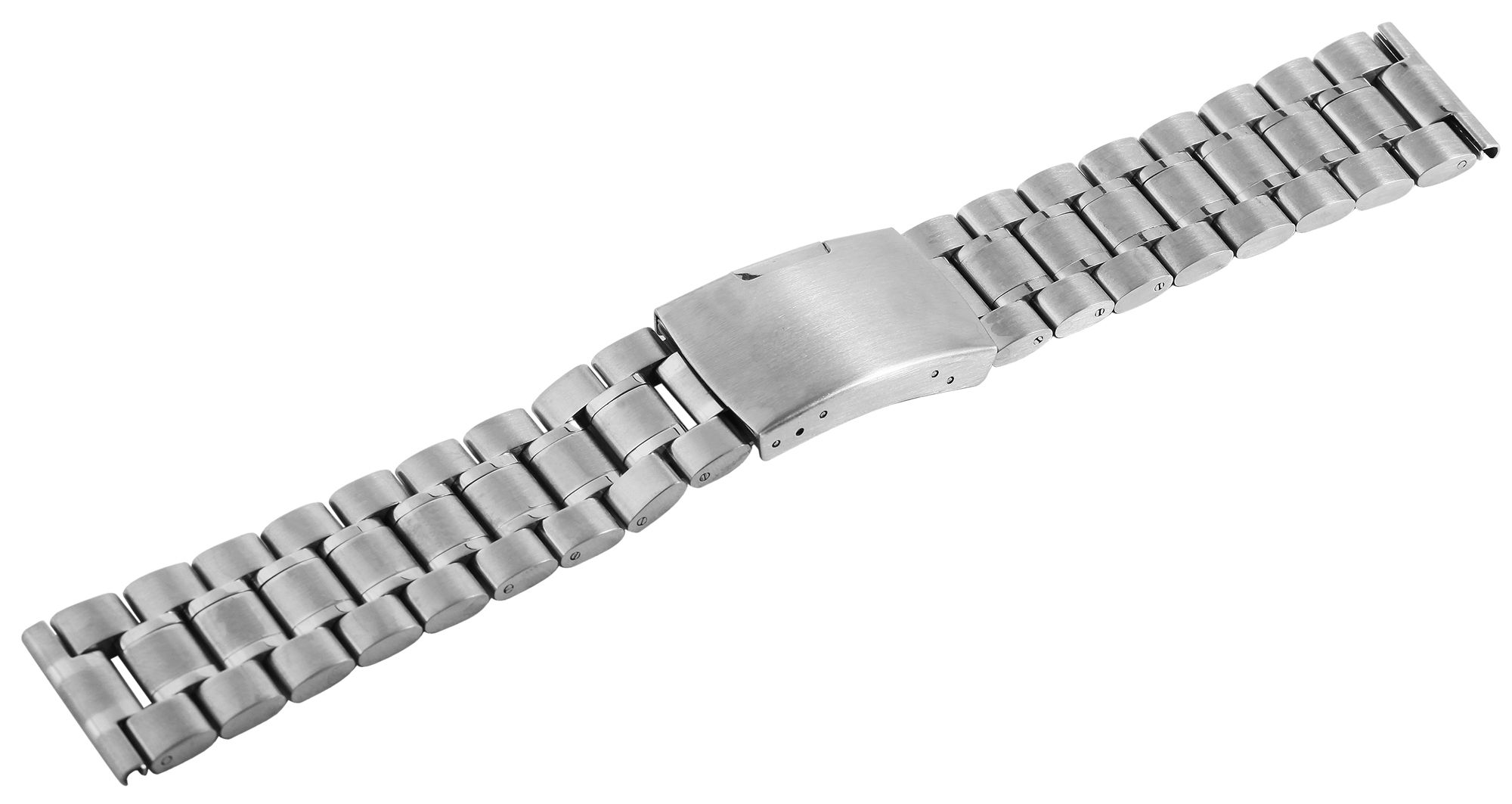 Edelstahl-Uhrenarmband, silberfarben, 24 mm