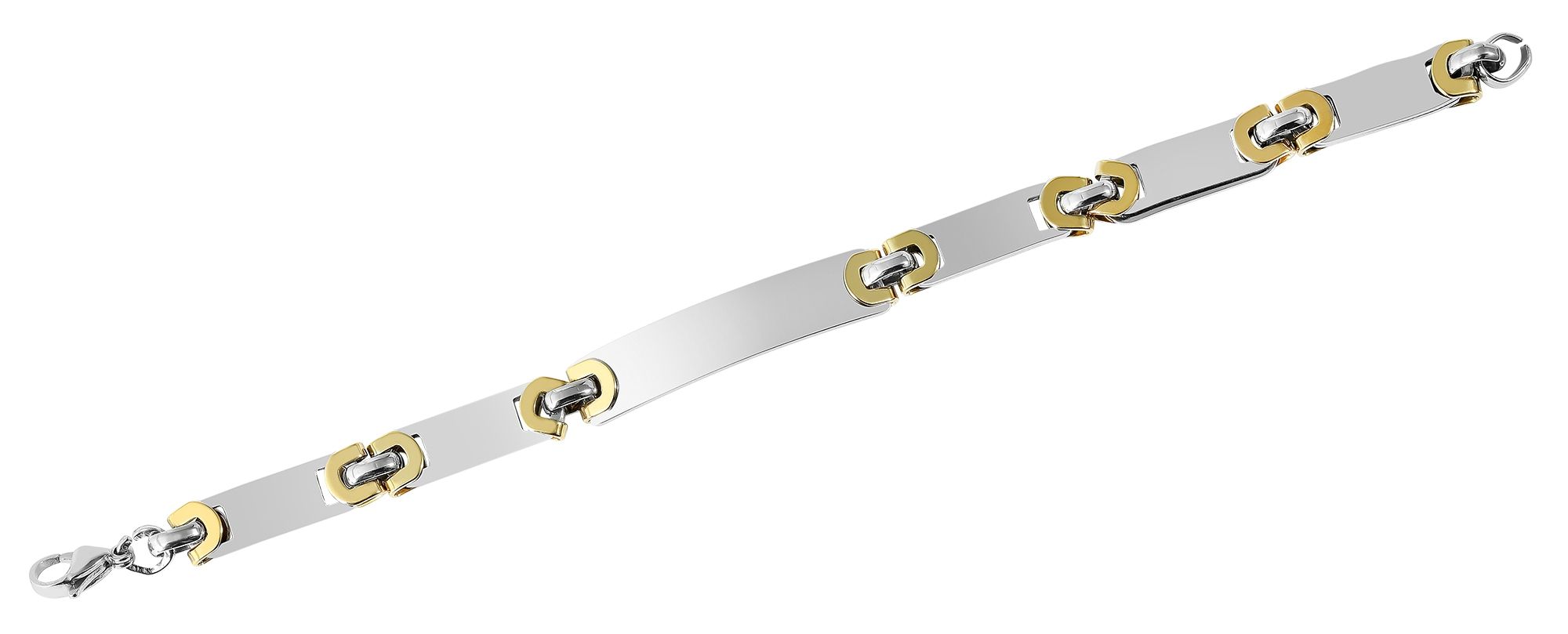 Akzent Edelstahl Armband, gravurfähig, bicolor