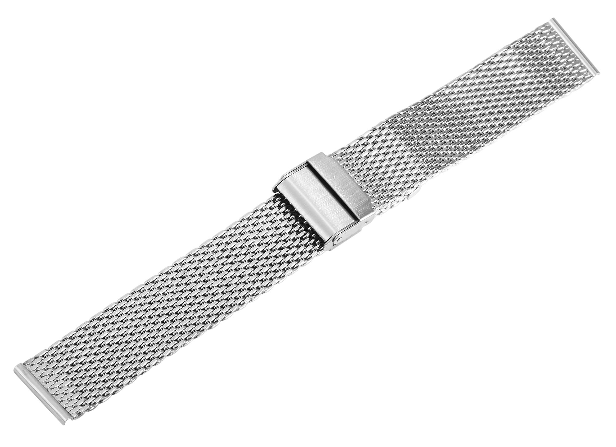 Milanese-Uhrenarmband, silberfarben, 18 mm