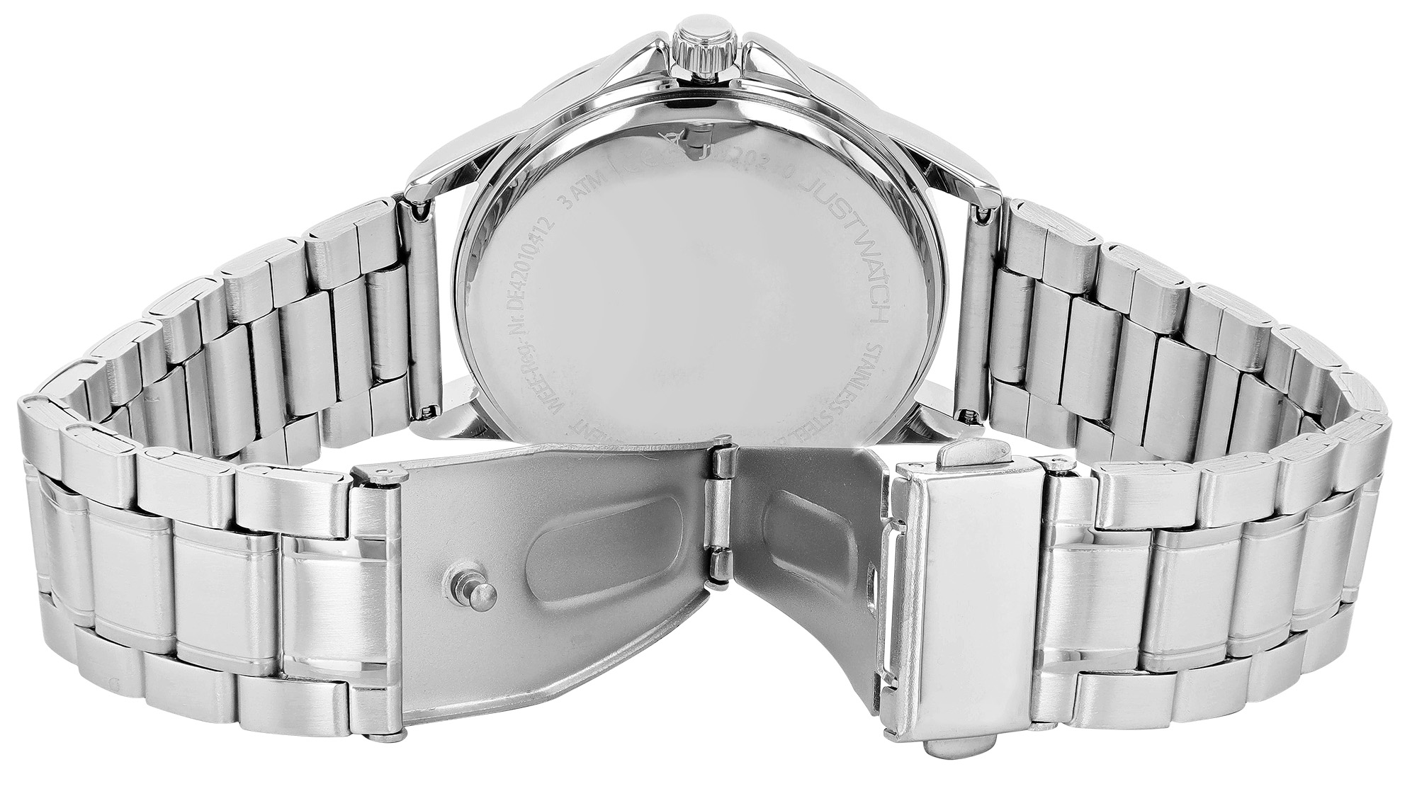 Just Watch "Paul" Herrenuhr Ø 39 mm, Edelstahlband, silberfarben/ schwarz