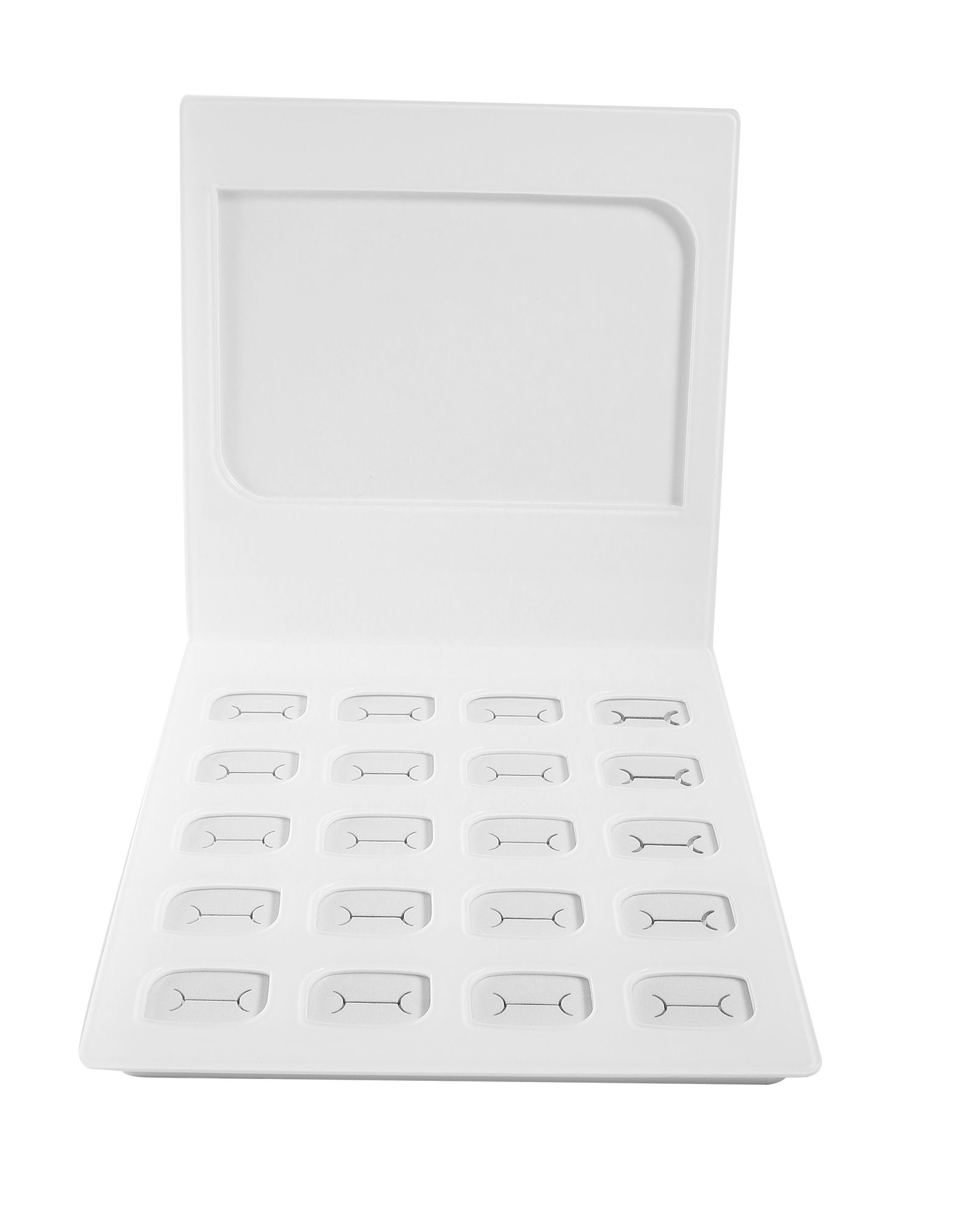 Ringdisplay aus Acryl mit transparentem Werbeaufsteller, weiß