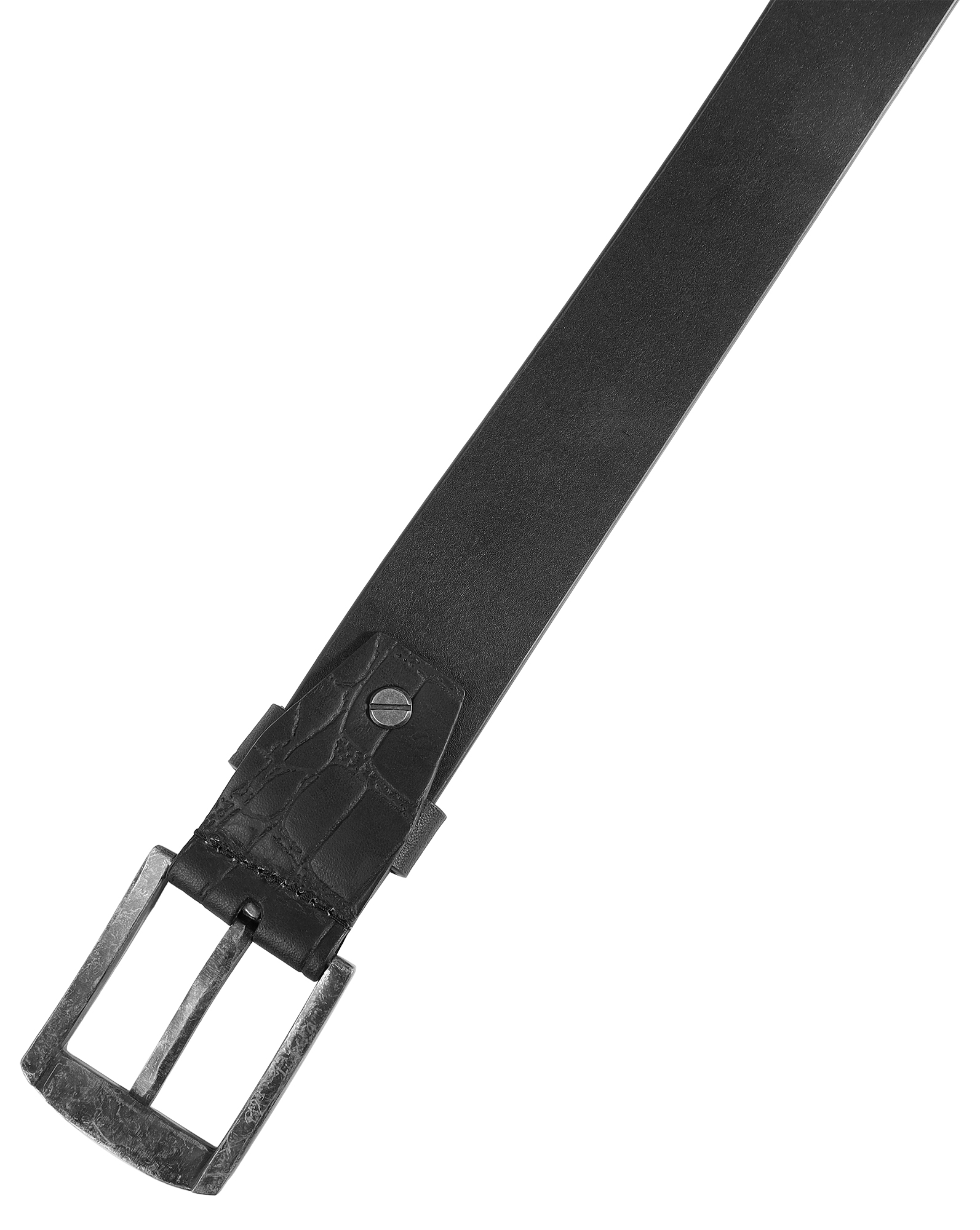 Leonardo Verrelli Echtleder Gürtel, schwarz, kürzbar, 90 cm