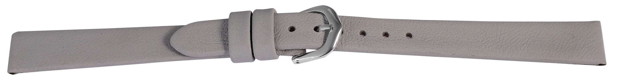 Echtleder-Uhrenarmband, nahtlos, grau, 14 mm