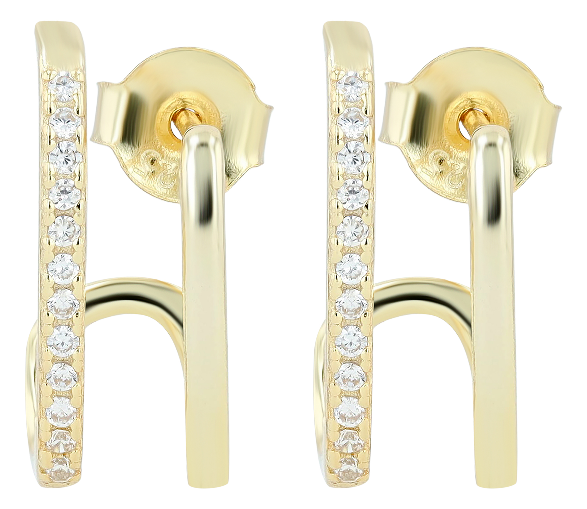 "Luisa" 925/- Echt Silber Halbcreole, Zirkonia, Zirkonia, vergoldet