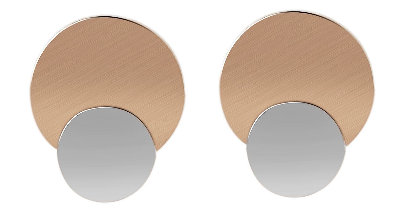 "Lynne" Edelstahl Ohrstecker, bicolor (silber- & roségoldfarben)
