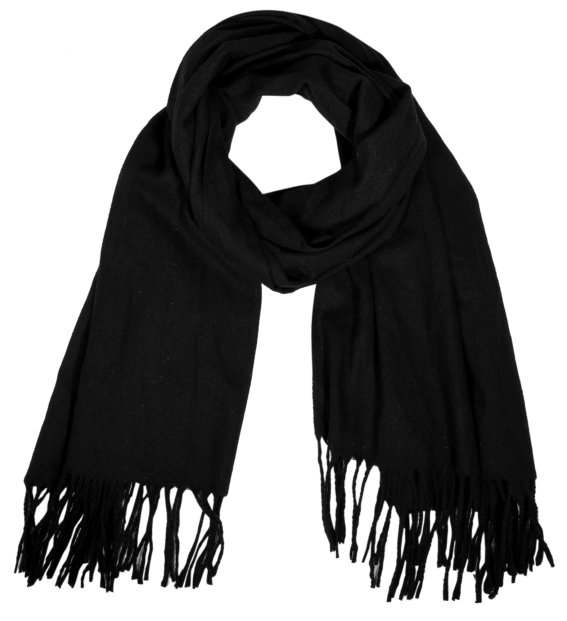 Winterschal, unifarben Schwarz, 100% Viskose, VE 4