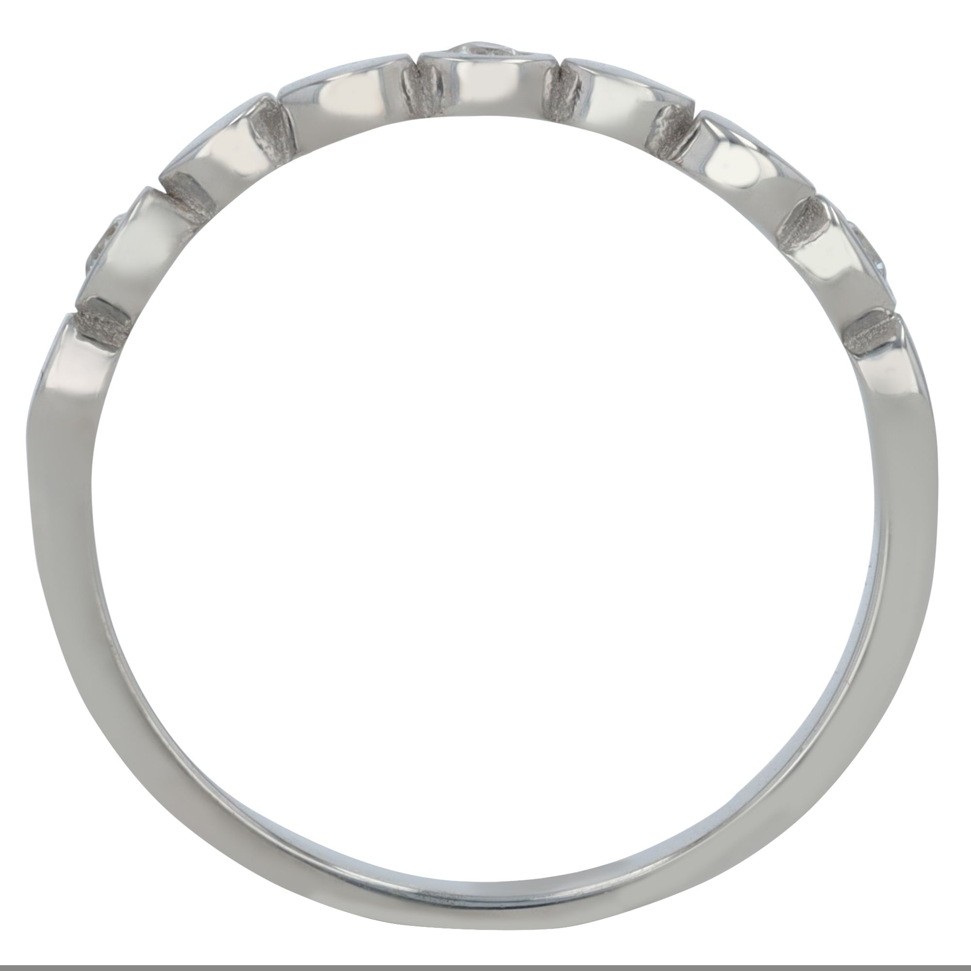 "Amie" 925/- Echt Silber Damenring, rhodiniert mit Zirkoniabesatz, Gr 54