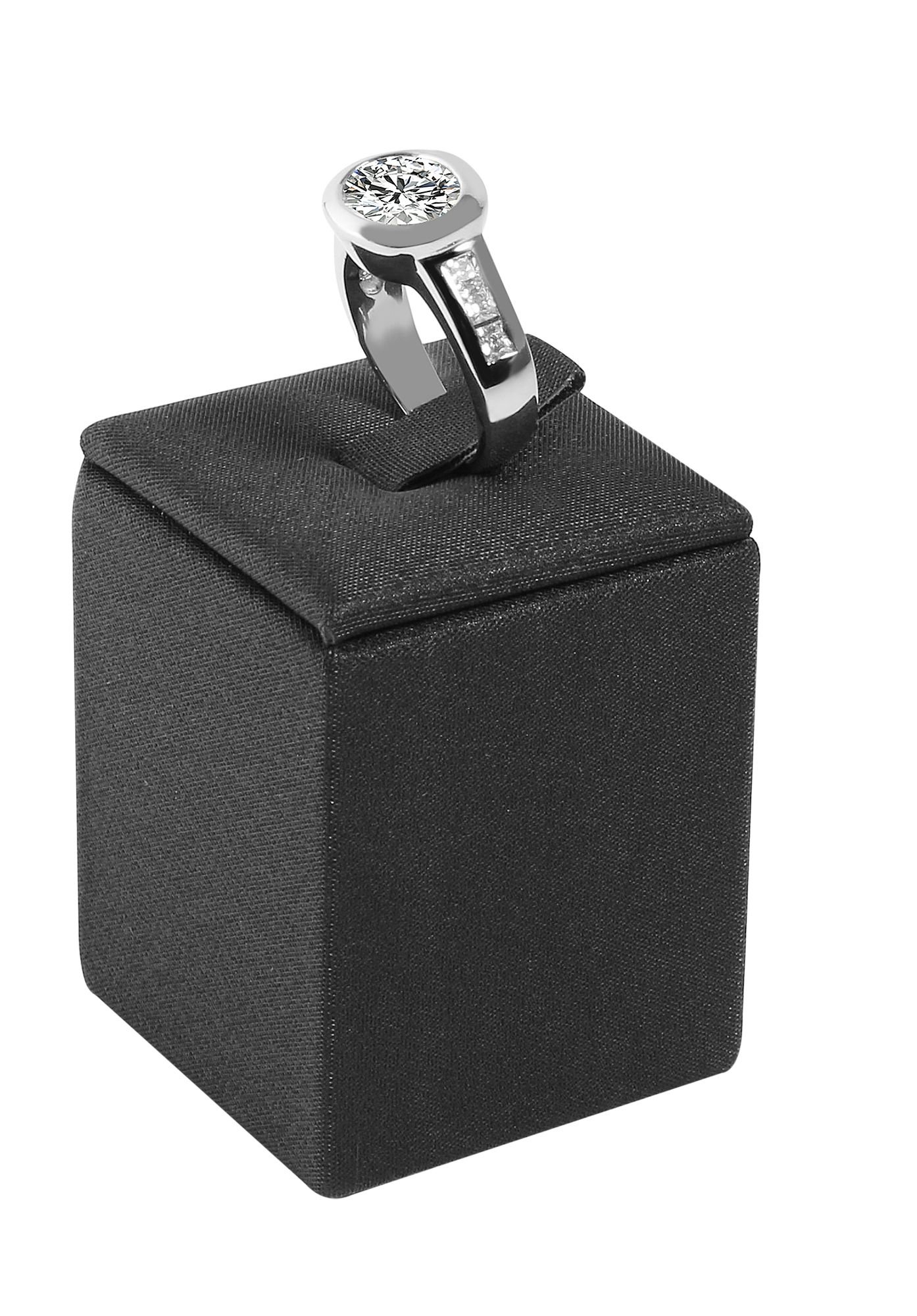 Ringaufsteller (Dekoserie Soft), PU-bezogen, Höhe 4,5 cm, schwarz