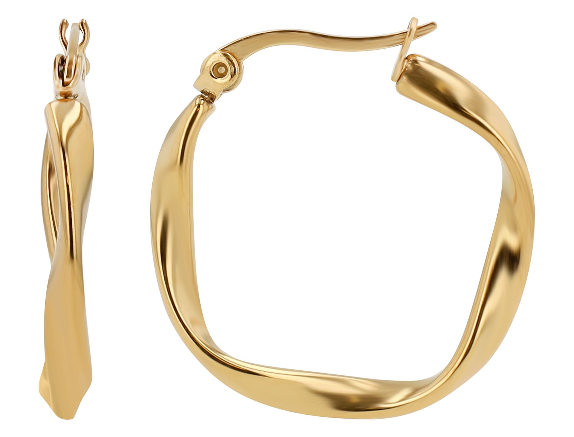 "Aelia" Edelstahl gedrehte Creolen Ø 20 mm, goldfarben