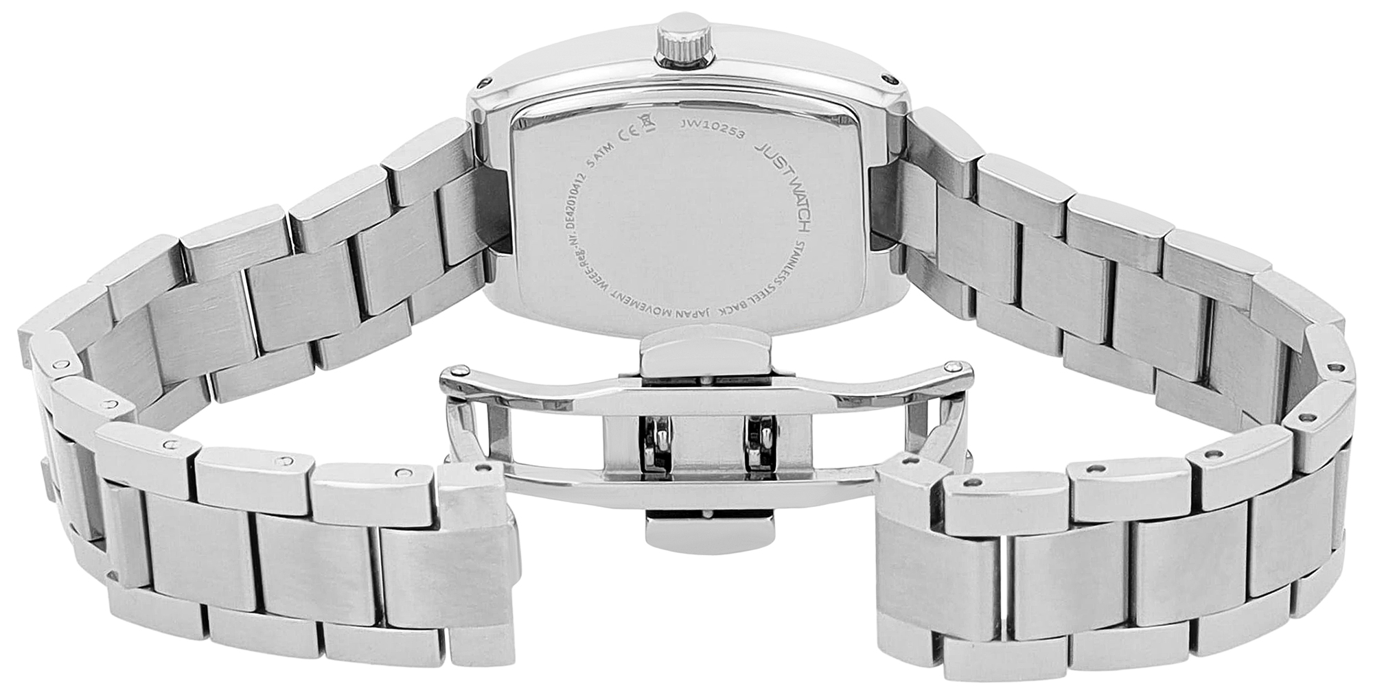 Just Watch Damenuhr "Comtesse" mit Edelstahl Gliederarmband, 5 ATM, silberfarben/grau
