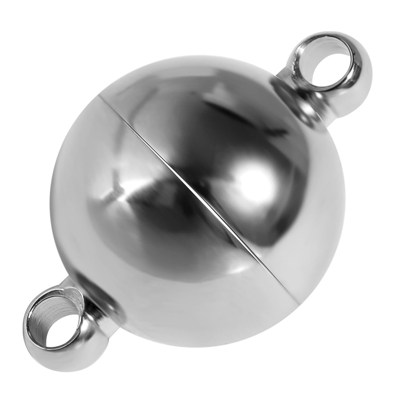 Edelstahl Kugel-Magnetschließe silberfarben, Ø 14 mm