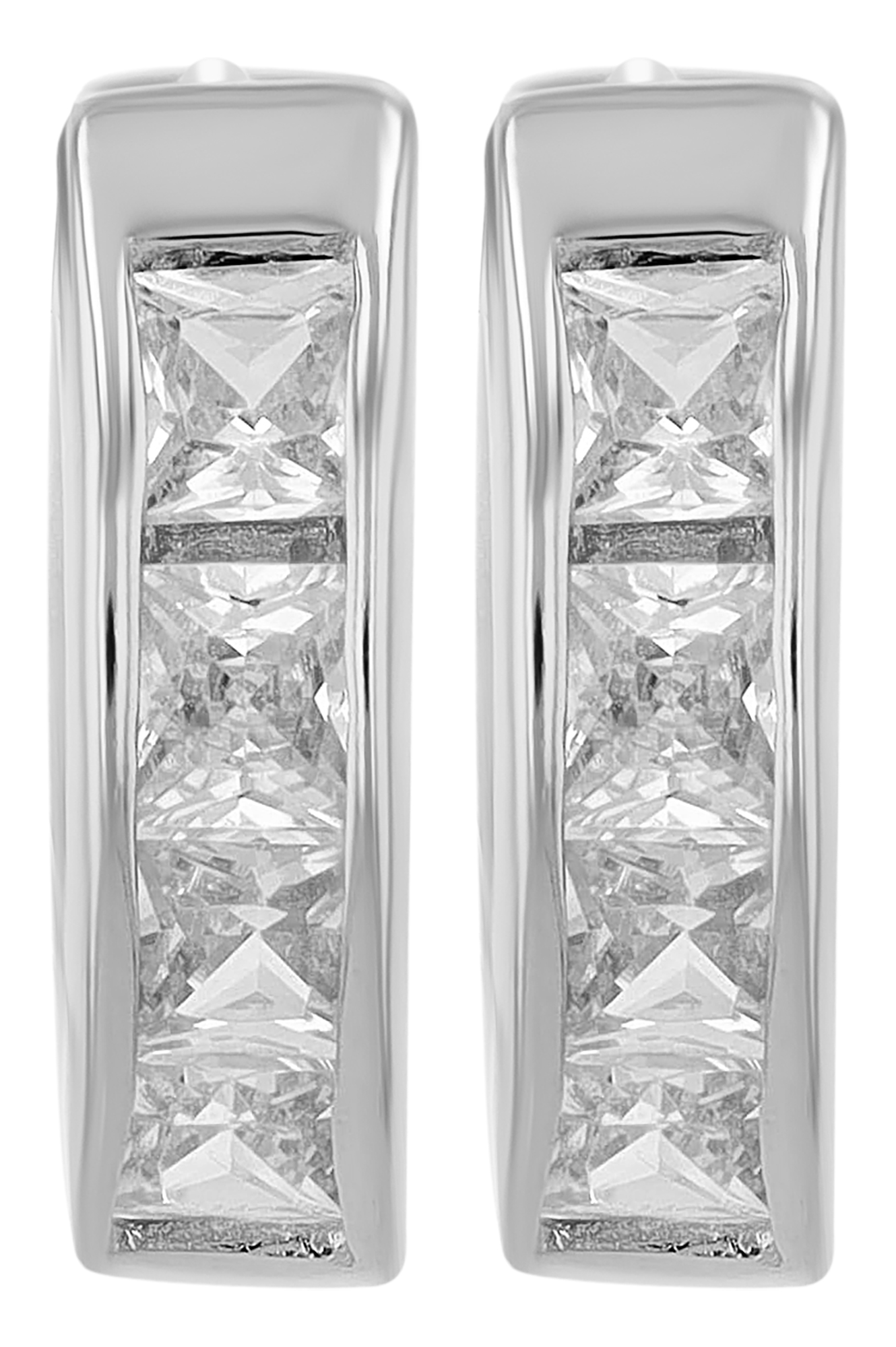 "Sima", 925/- Echt Silber Creolen Ø 10 mm mit Zirkonia, rhodiniert