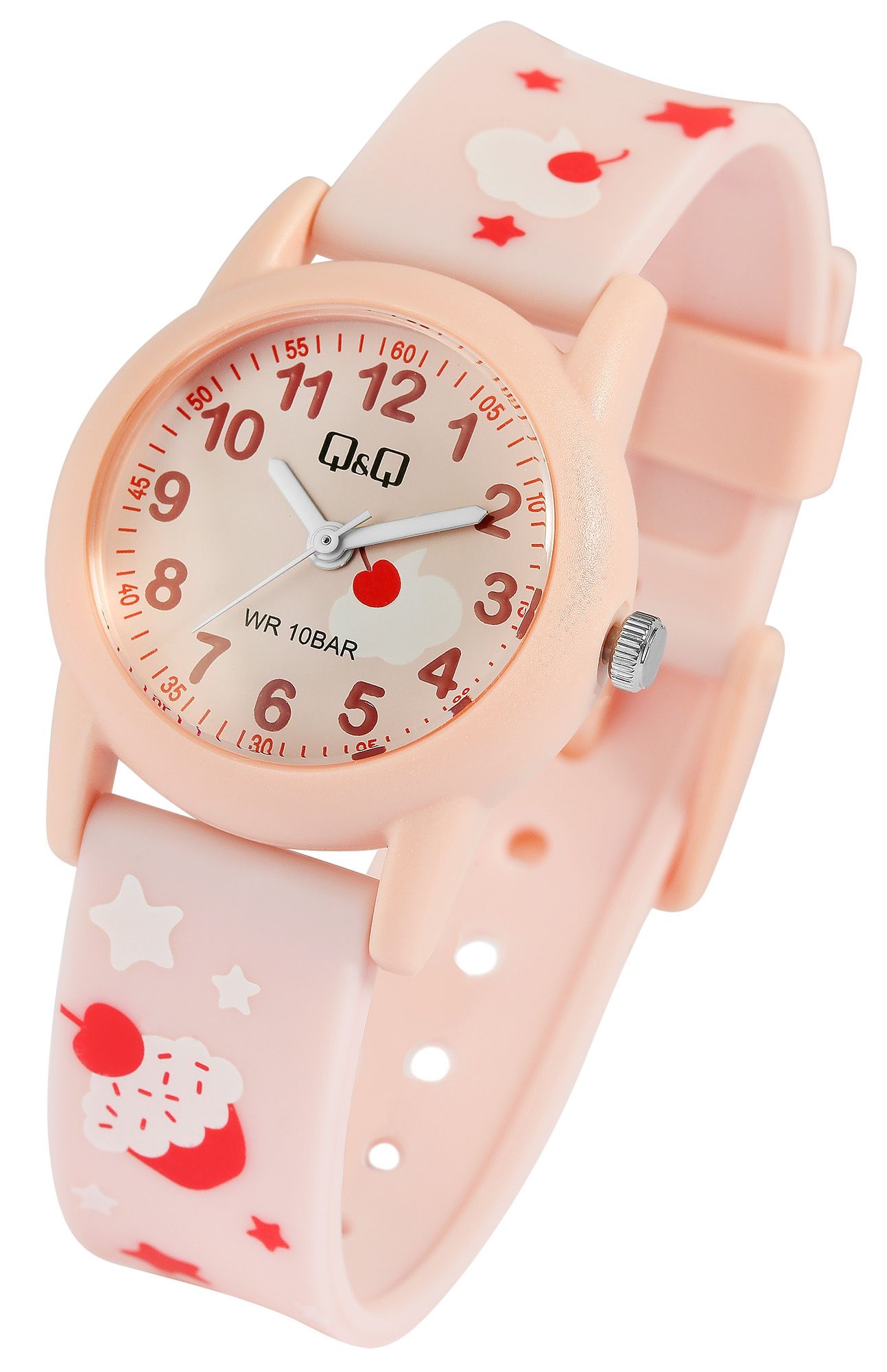 Q&Q Kinderuhr mit Silikonarmband "Cupcake", Ø 30 mm
