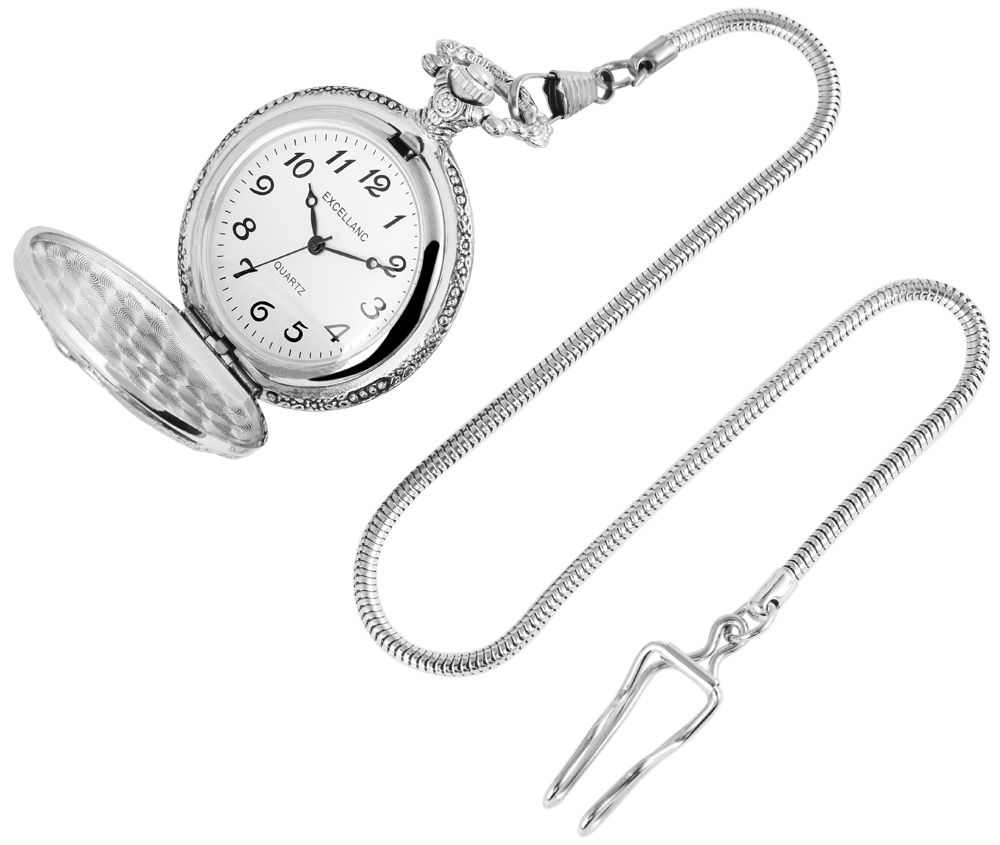 Excellanc Taschenuhr, Jäger, silberfarben