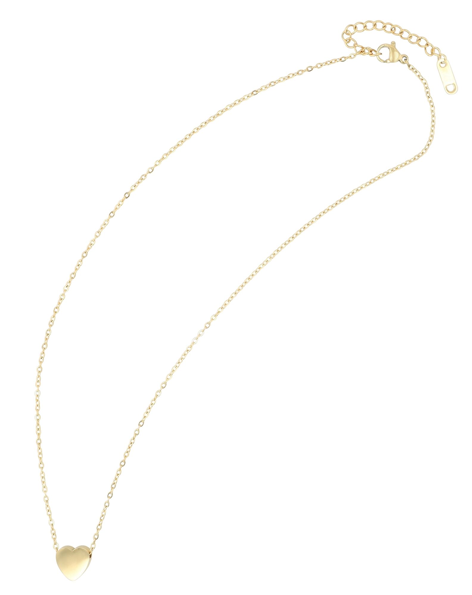 Akzent Kette mit Herzanhänger, "Lorelei", Edelstahl, goldfarben