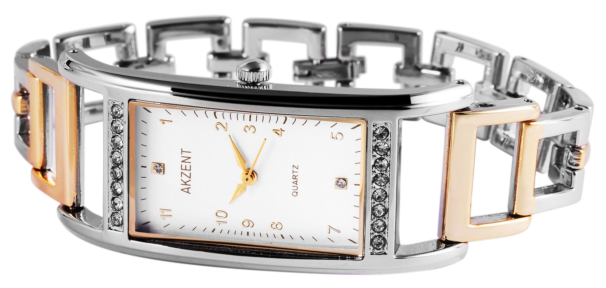 Akzent Damenuhr mit Metallarmband