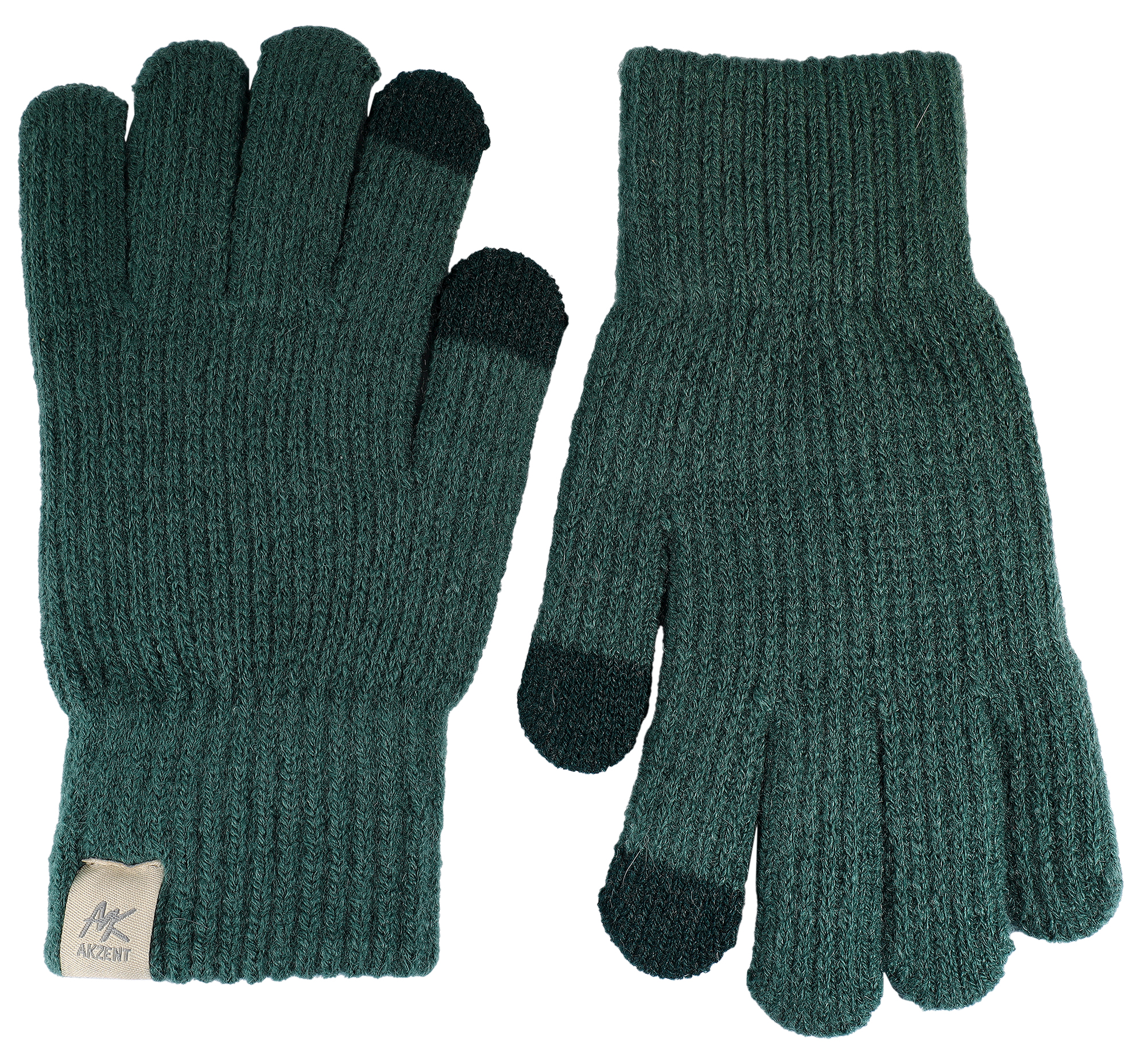 Damen-Handschuhe, Gr S, dunkelgrün, Touch-Finger, 100% Polyester, VE-4
