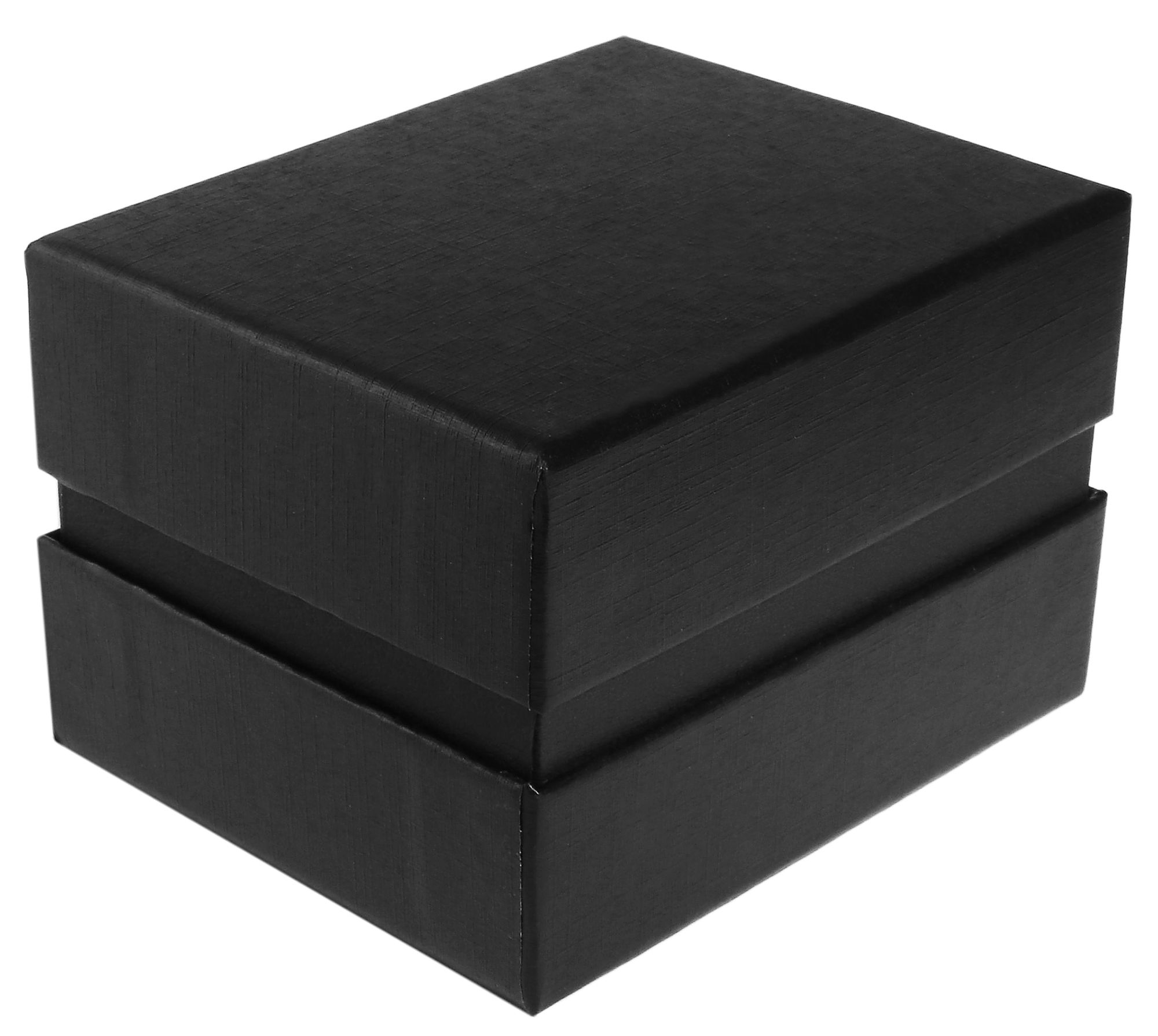 Uhrenbox mit abnehmbarem Deckel, Pappe, 11 x 9 x 7 cm, schwarz