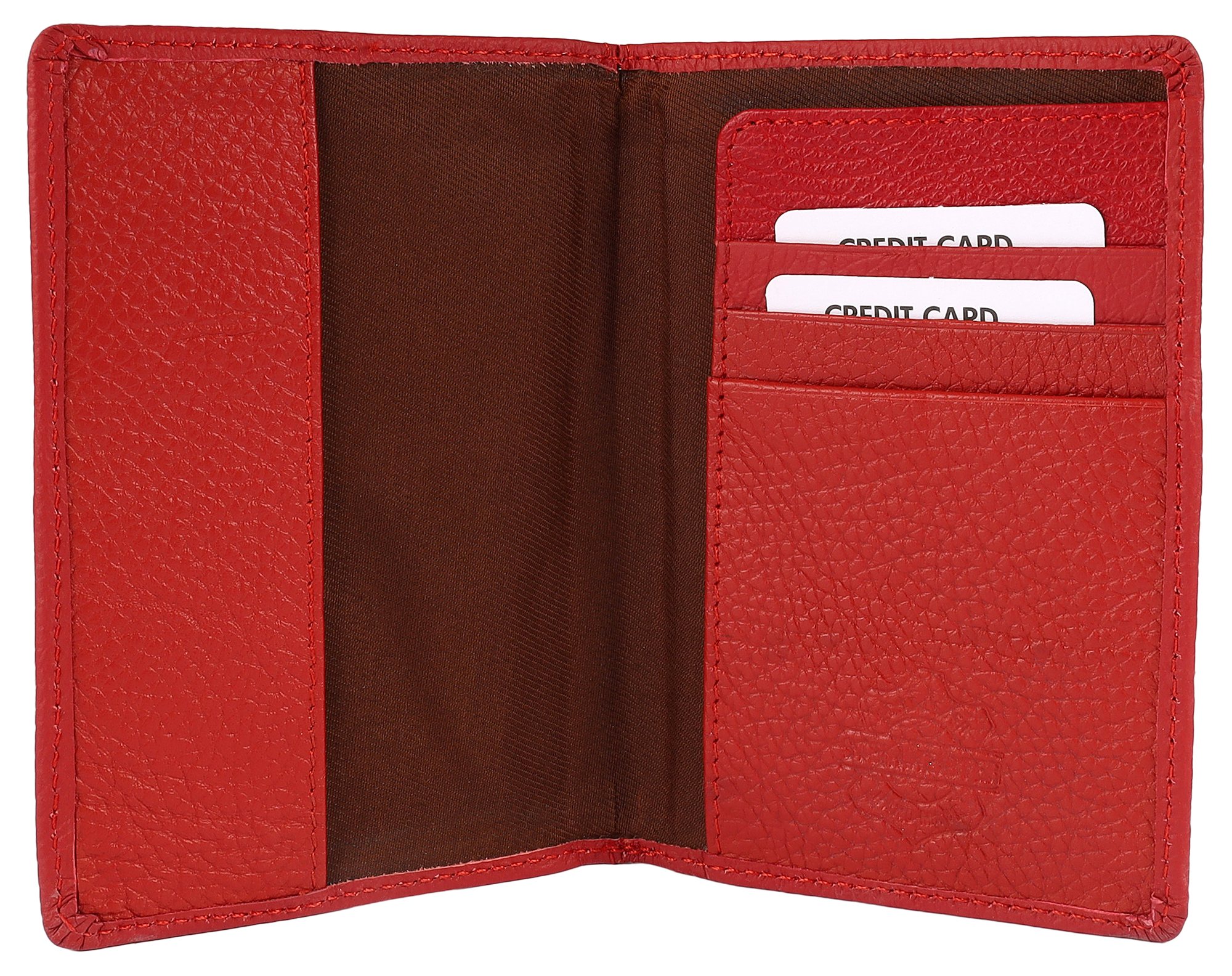 Steinmeister Echtleder, Reisepasshülle, Hochformat, Kreditkartenfächer, rot