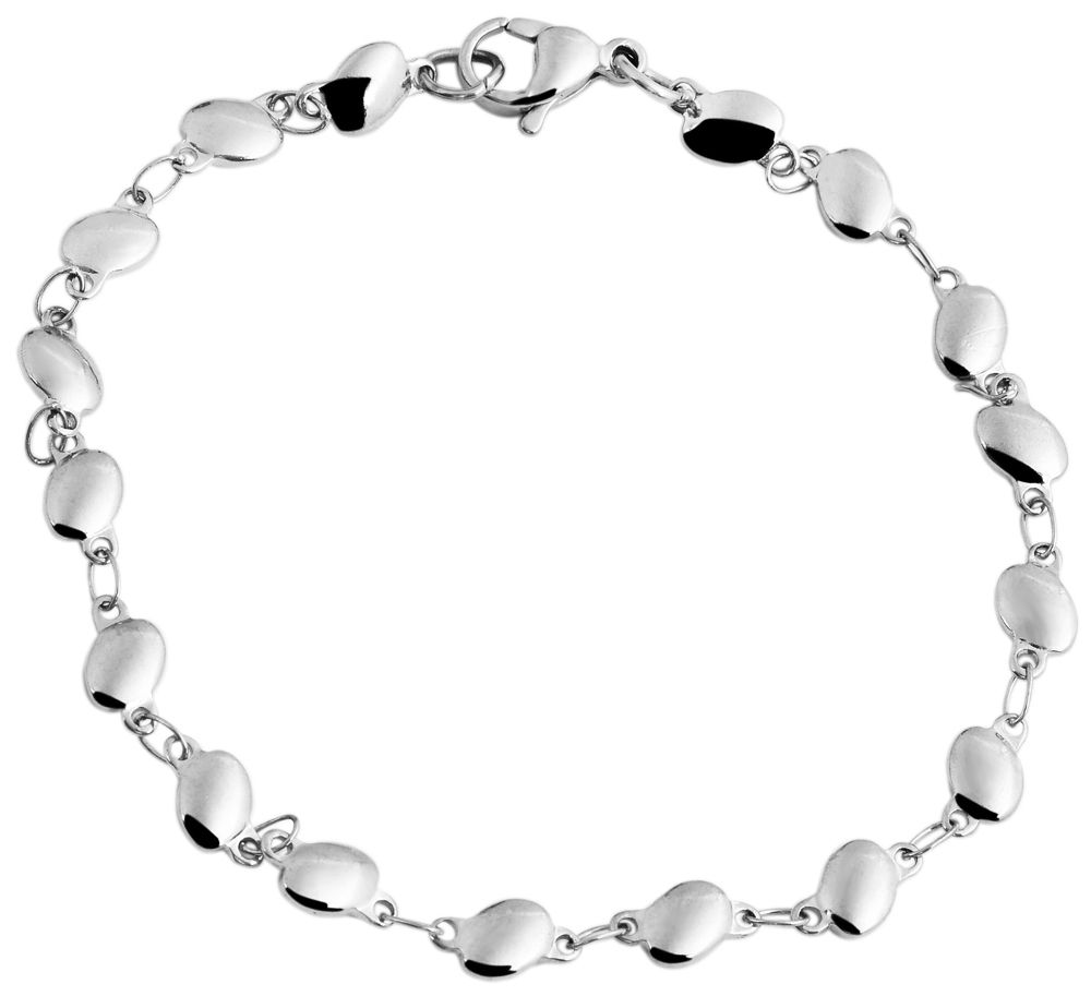 "Solair", Akzent Schmuckset, Edelstahl, Kette & Armband, poliert, silberfarben, 50 cm & 21 cm