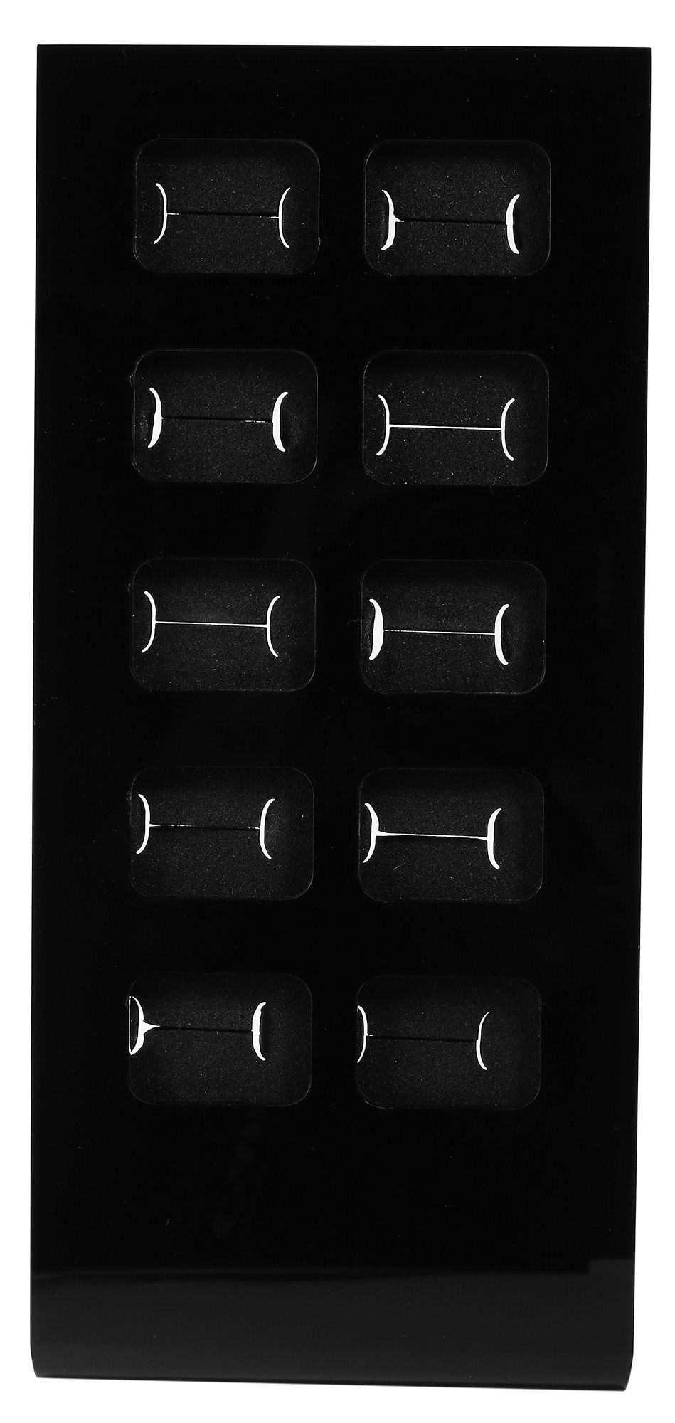 Ringaufsteller für 10 Ringe, Acryl, 20,5 x 9,5 x 4,5 cm, schwarz
