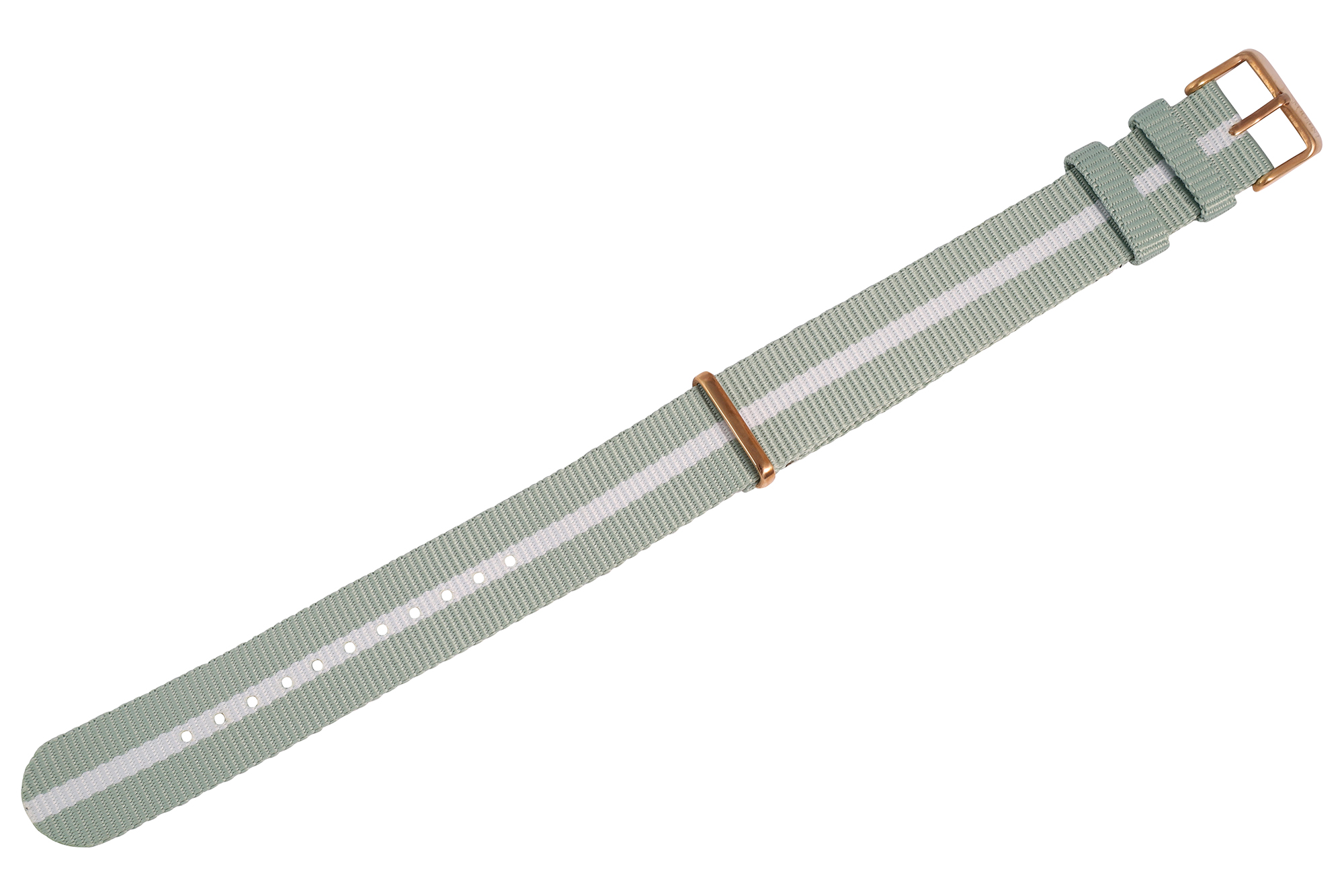 Moderno Milano - Nylon-NATO-Band, 18 mm, (hellgrün/weiß)